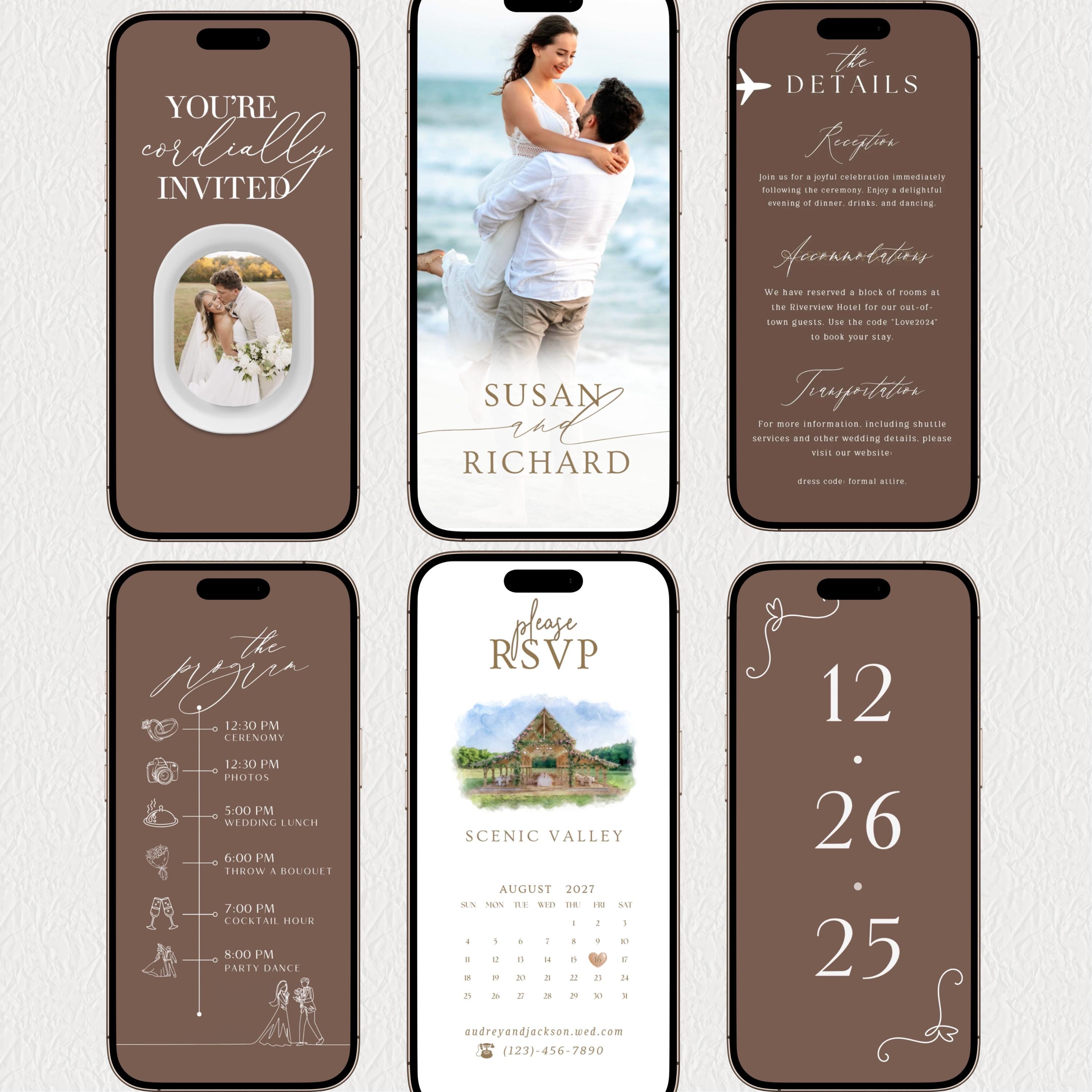 Adventurers Theme Wedding Video Invitation Template, Fully Editable in Canva, Digital Download