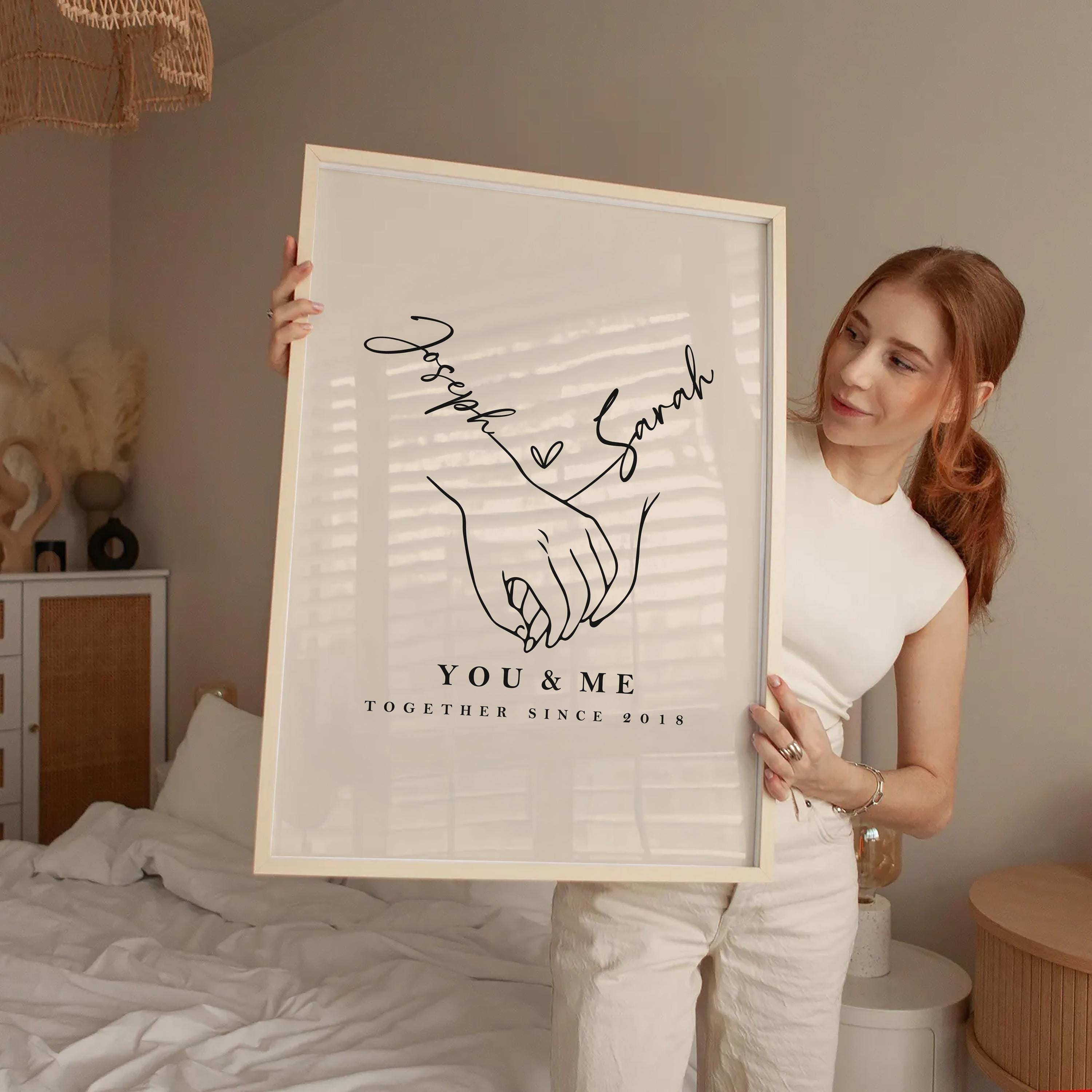 Couple Anniversary Print: Personalized Names and Date (Instant Download)