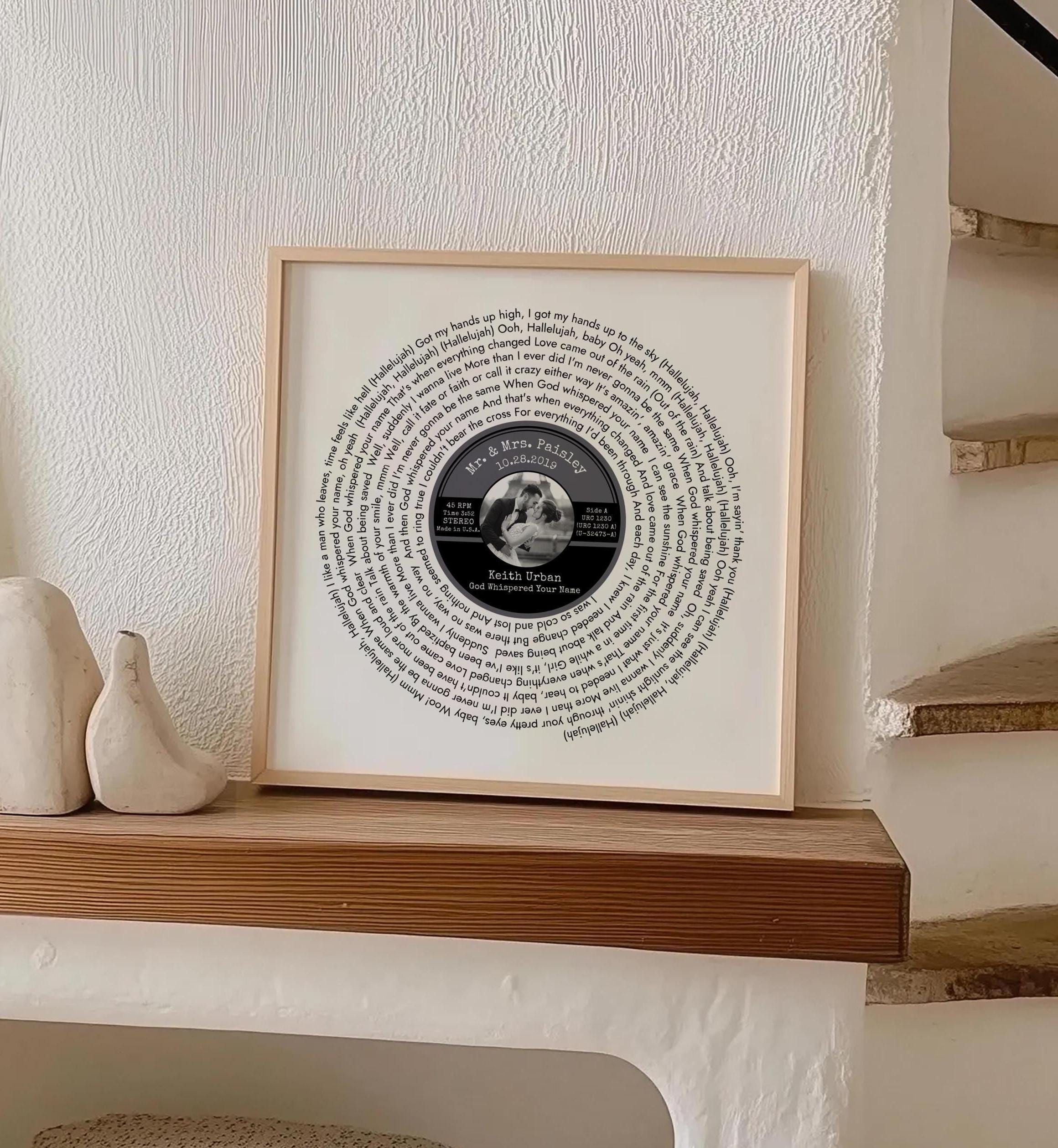 Personalized Song Lyrics Vinyl Record Print, Anniversary Gift - Digital Download