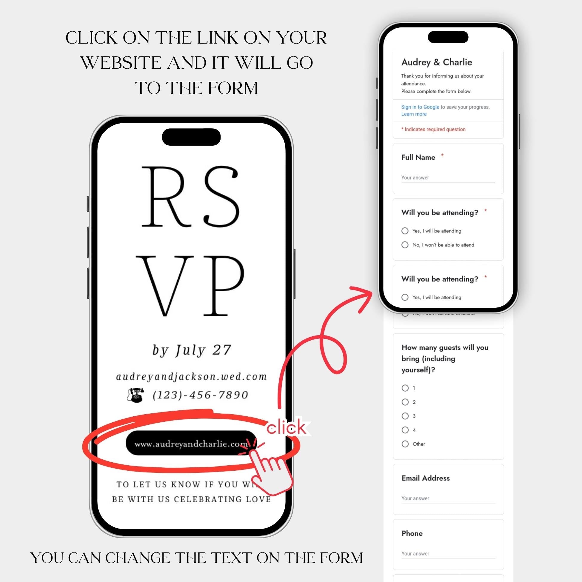 Digital Wedding Invitation Website: RSVP, Countdown, Canva Template