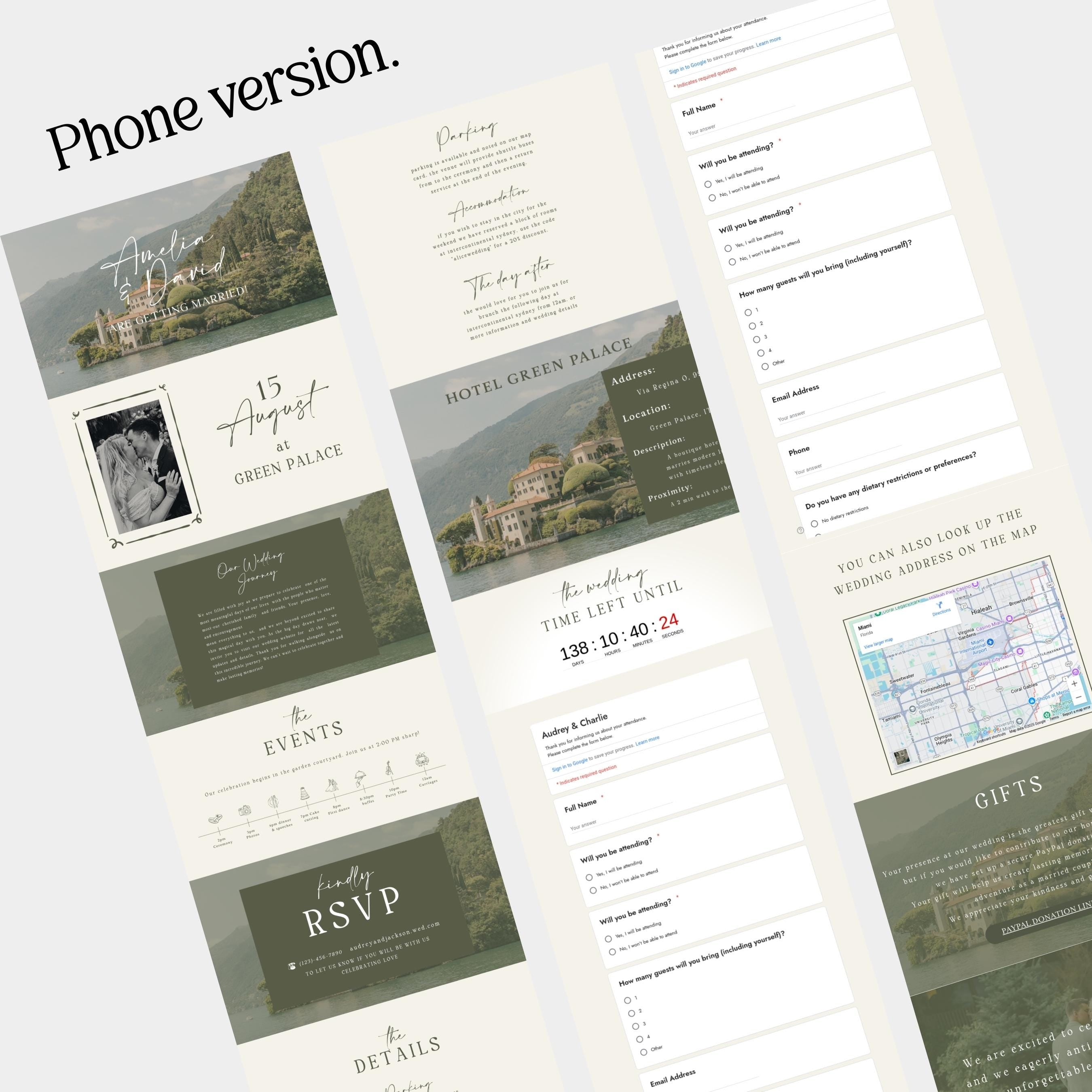 Editable Wedding Website Template - RSVP Tracker & Countdown Included