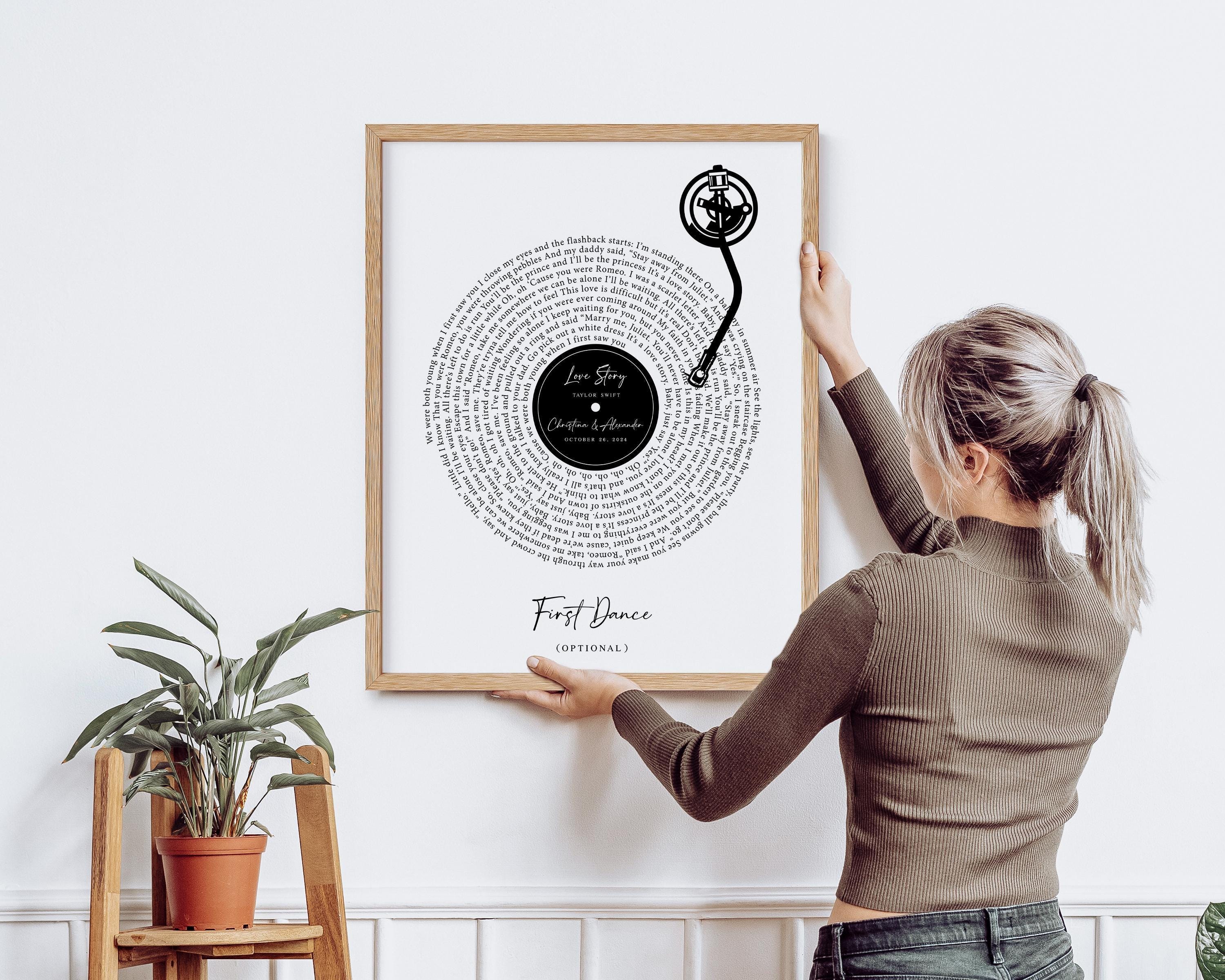 Custom Vinyl Record Lyrics Art - Wedding Anniversary Digital Print