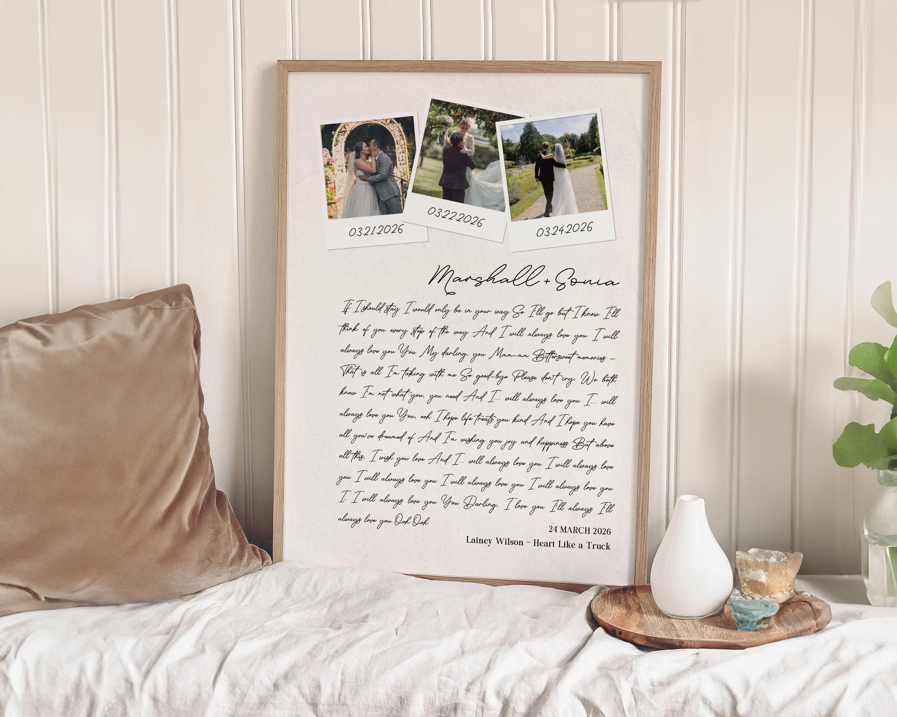 Song Lyrics Print: Personalised Photo First Dance or Anniversary (Digital)