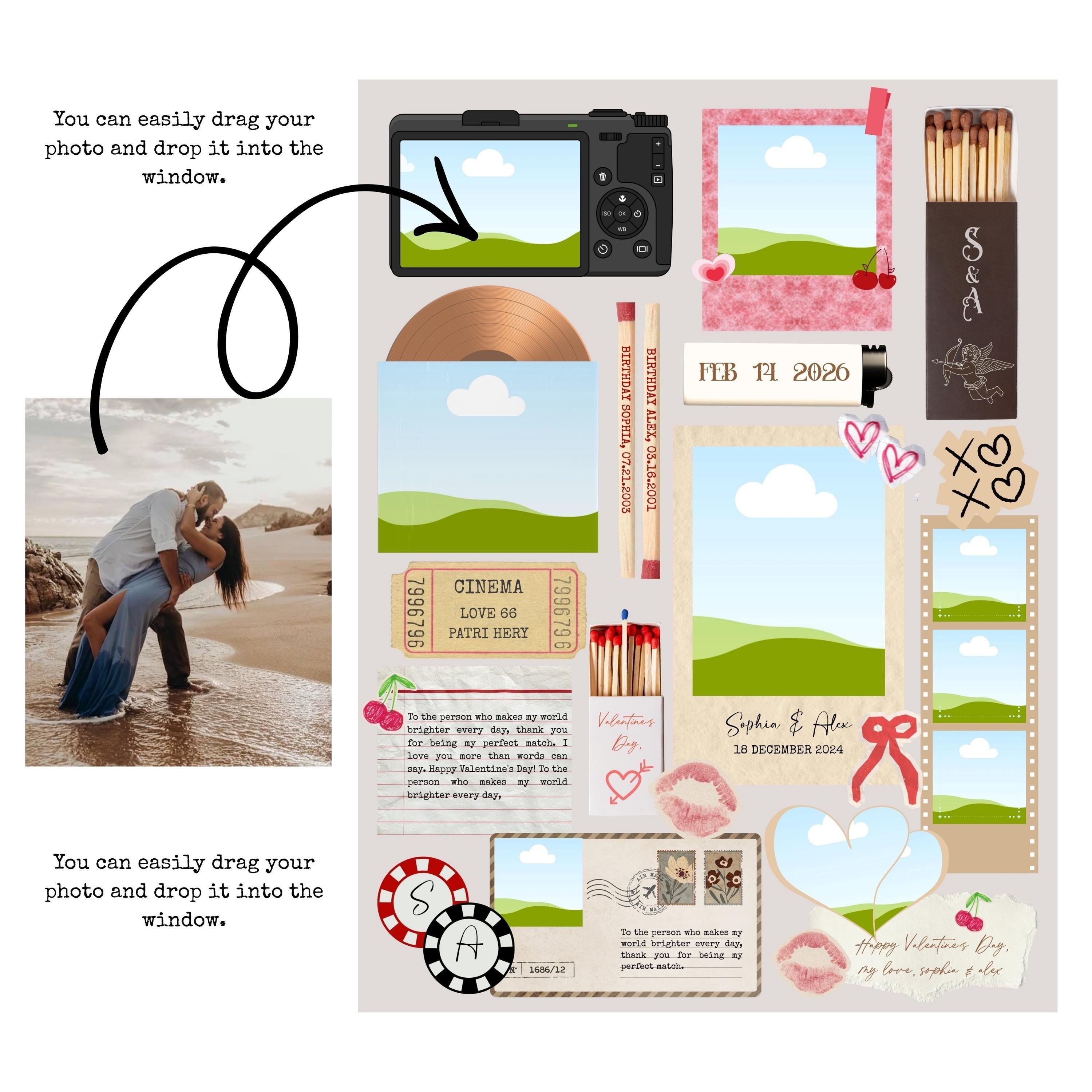 Valentine's Matchbook Poster Template, Custom Digital Print (Editable Canva File)