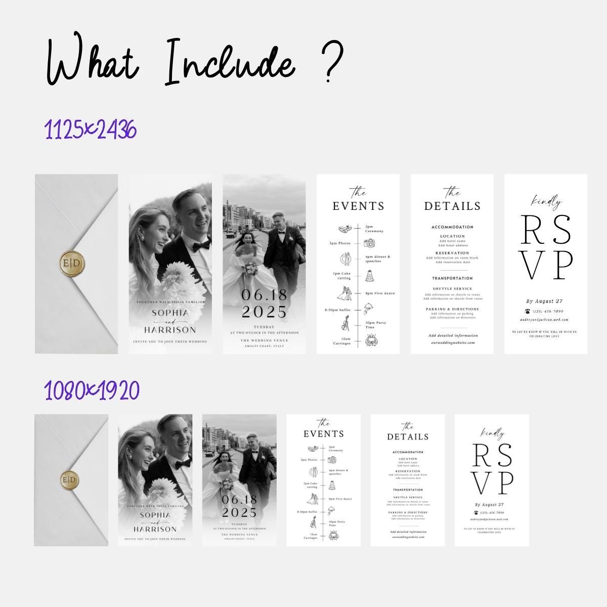 Animated Wedding Invitation Template: Minimalist Video Invite (Canva Editable)