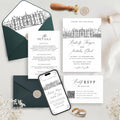 Personalized Wedding Venue Sketch Invitation Suite, Fully Editable DIY Canva Template, Wedding Stationery Bundle