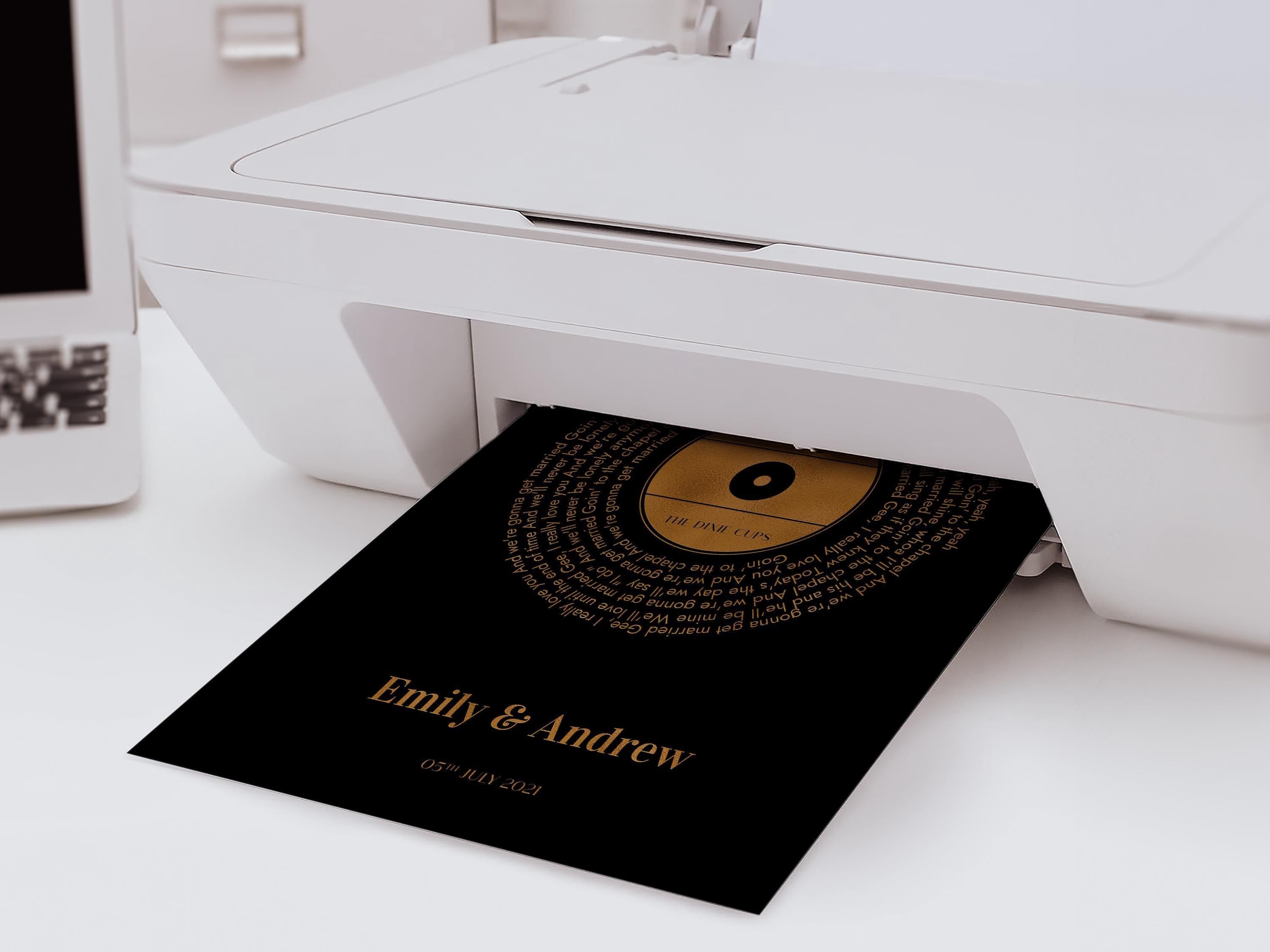 Song Lyrics Wall Art: Personalized Vinyl Record - Digital Download