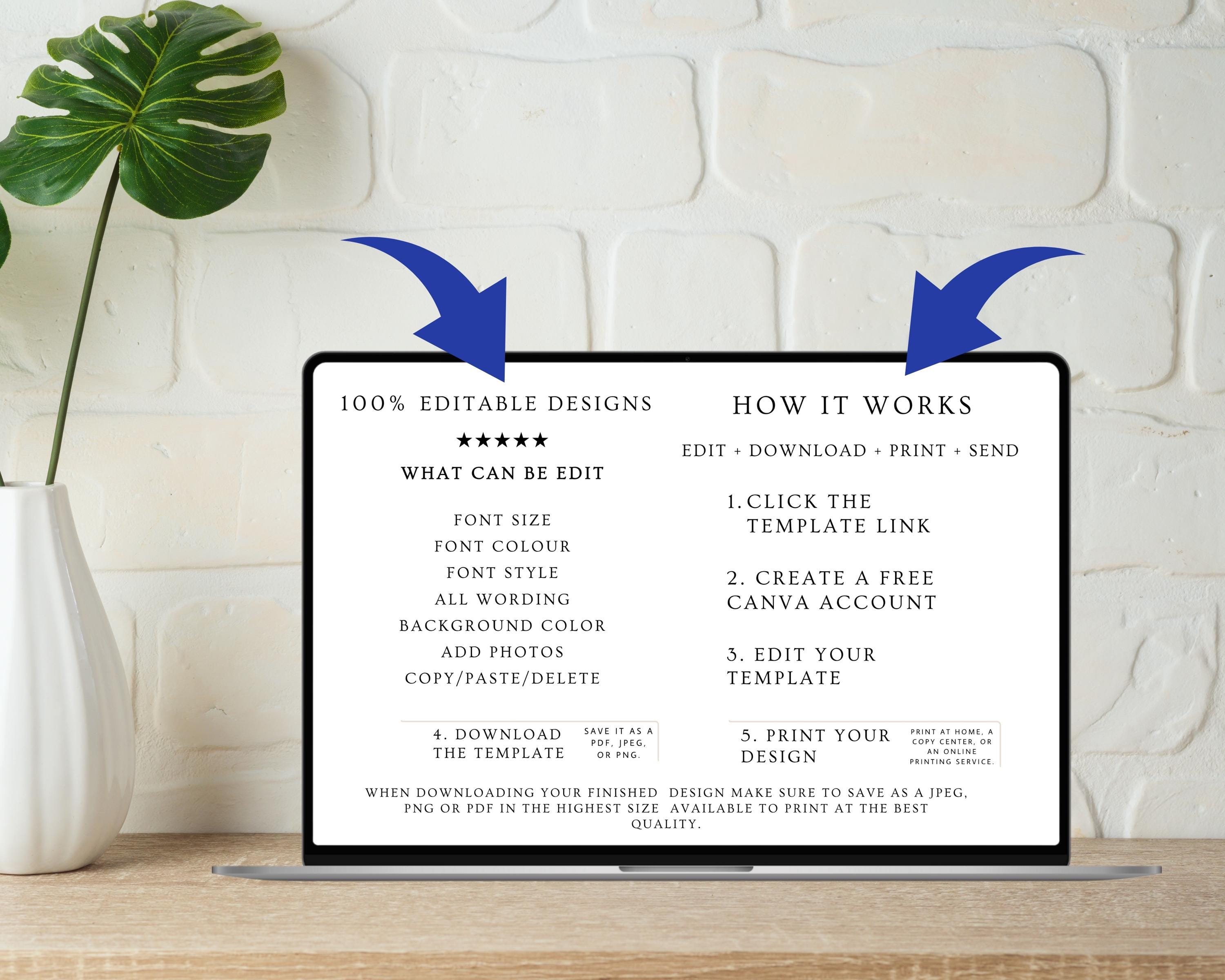 Engagement Party Welcome Sign: Modern Calligraphy, Editable Canva (Digital File)