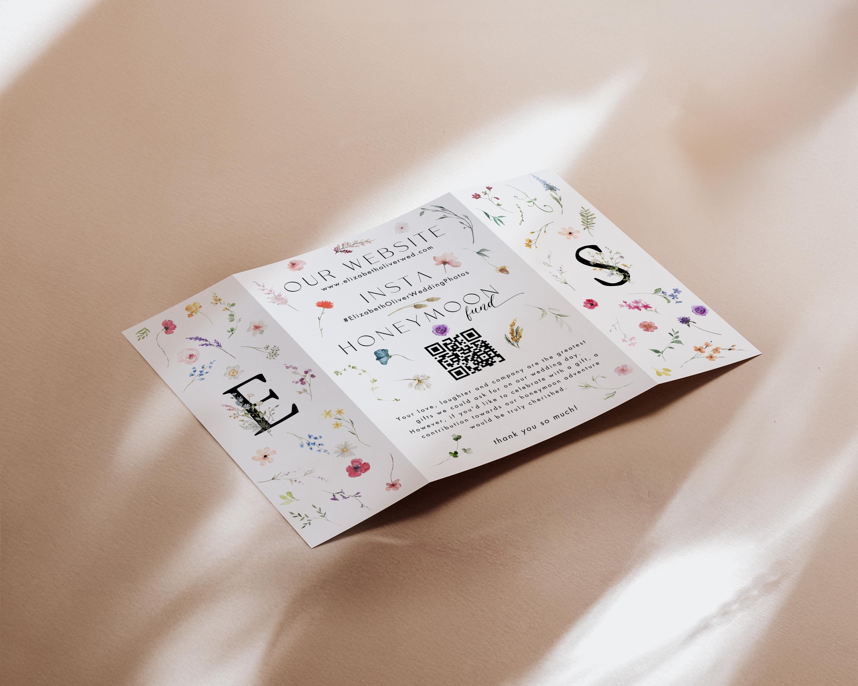 Watercolor Venue Wedding Invitation, Editable Gatefold Canva Template, Custom Invite