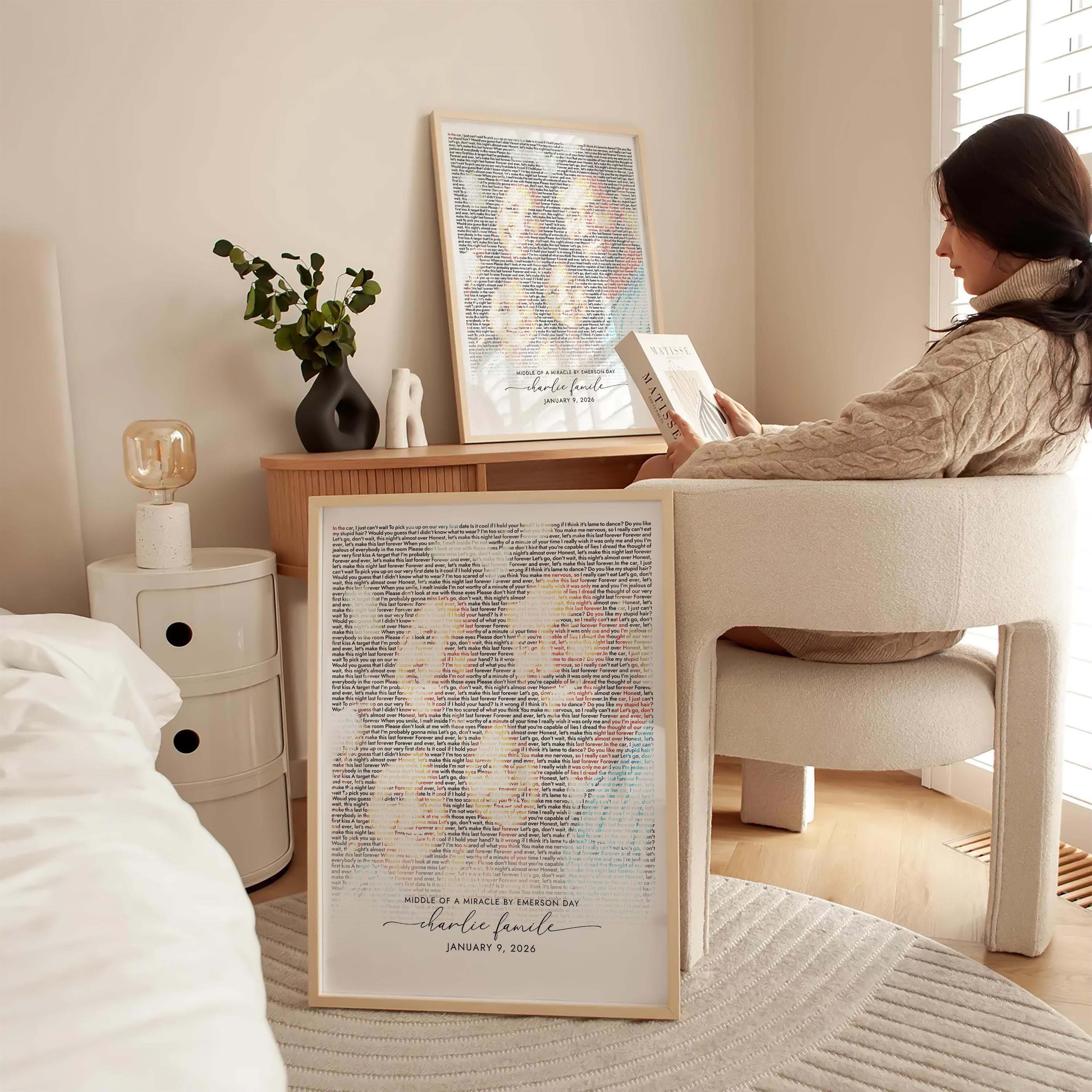 Personalized Wedding Song Lyrics Photo Print, Anniversary Gift , Lyric poster, Wall Art
