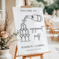 Engagement Party Welcome Sign: Modern Calligraphy, Editable Canva (Digital File)