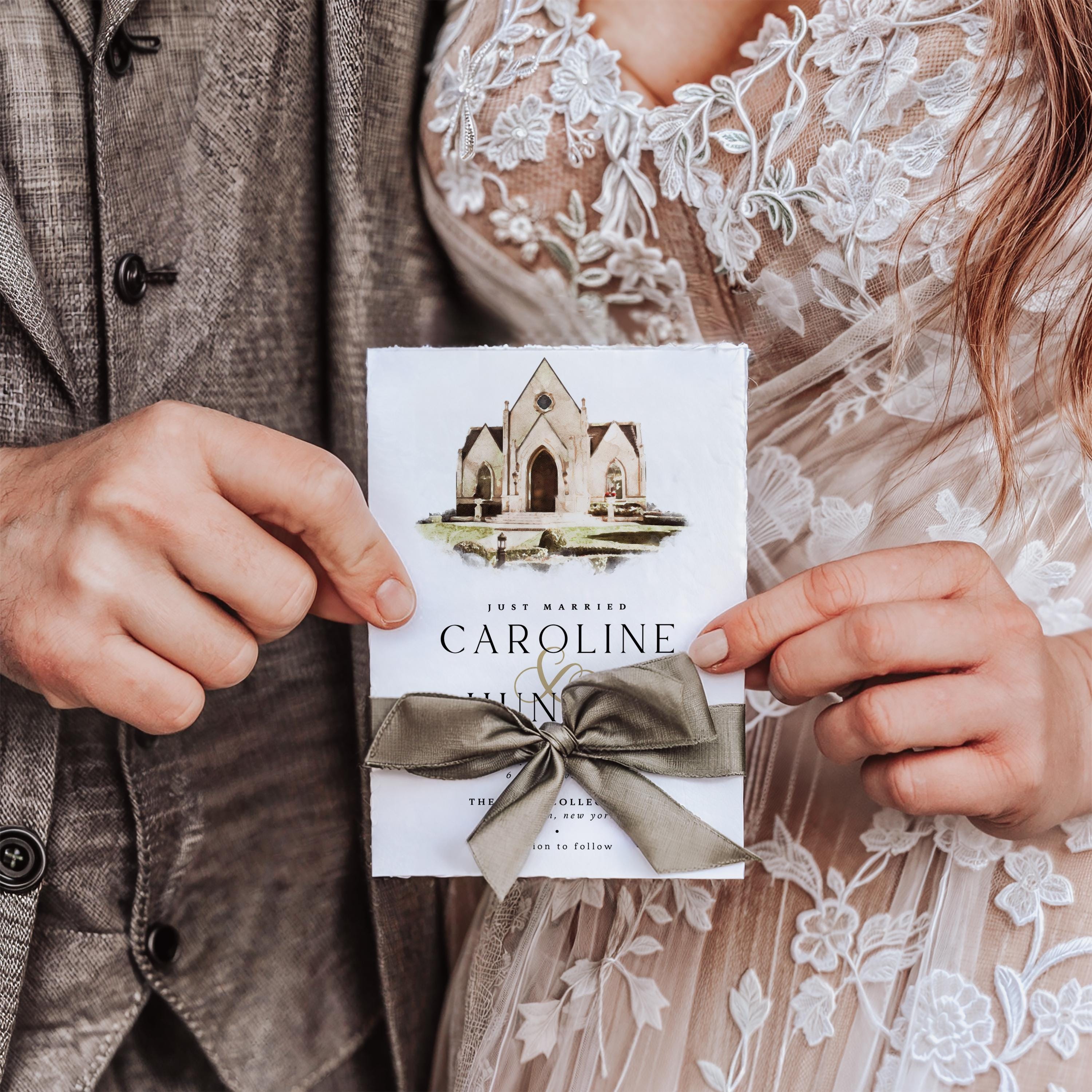 Custom Wedding Venue Watercolor Illustration: Digital Art (Digital File)