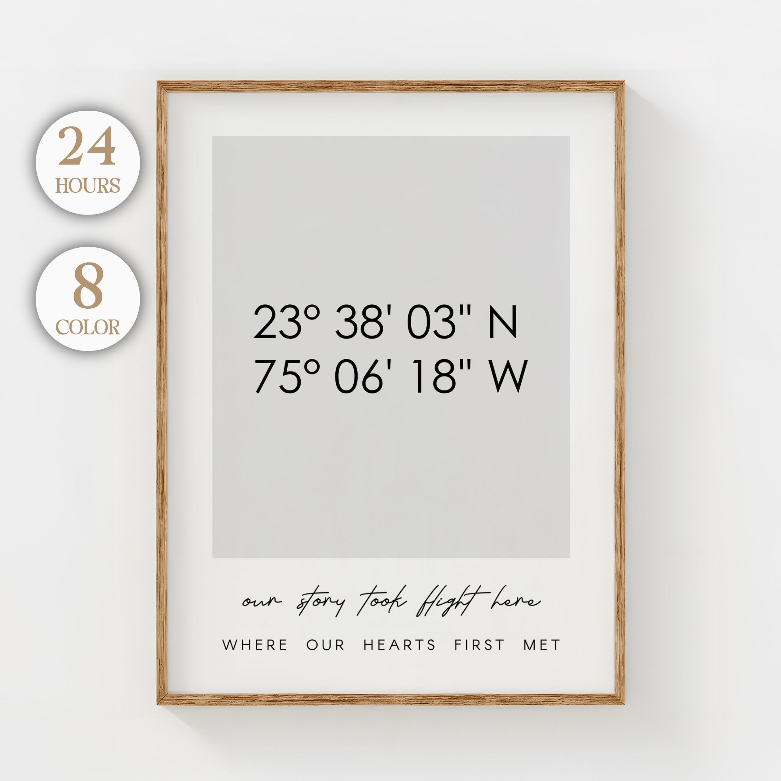 Personalized Coordinates Print: Custom Location Date Map