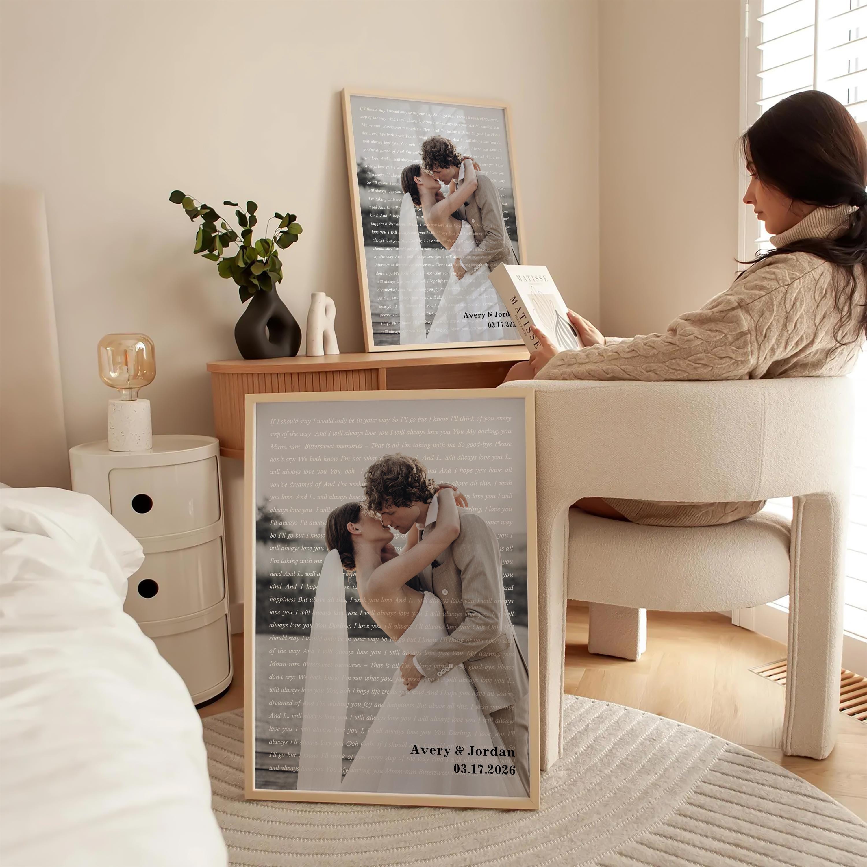 Wedding Song Lyrics Print, Personalized Photo (First Dance or Anniversary)