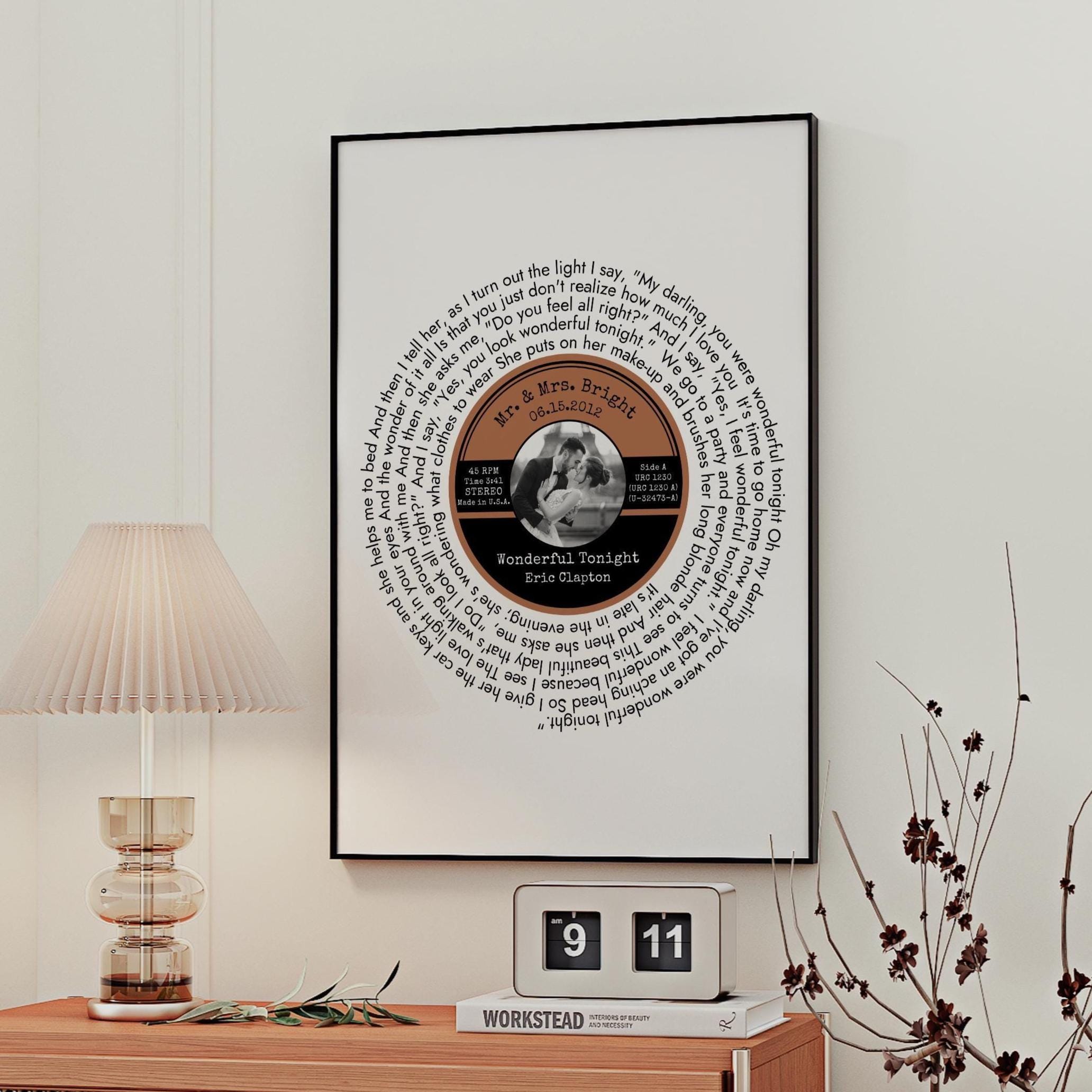 Personalized Song Lyrics Vinyl Record Print, Anniversary Gift - Digital Download