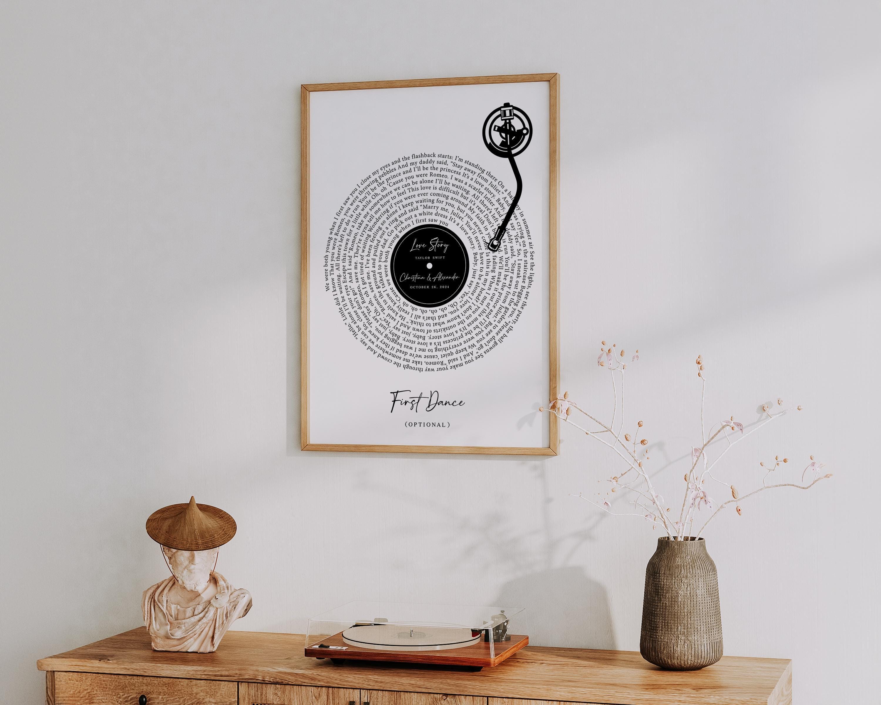 Custom Vinyl Record Lyrics Art - Wedding Anniversary Digital Print