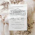 Custom Venue Sketch Invitations,  Wedding Venue Invitations, Custom Venue Illustration Invite, Editable Canva Template,