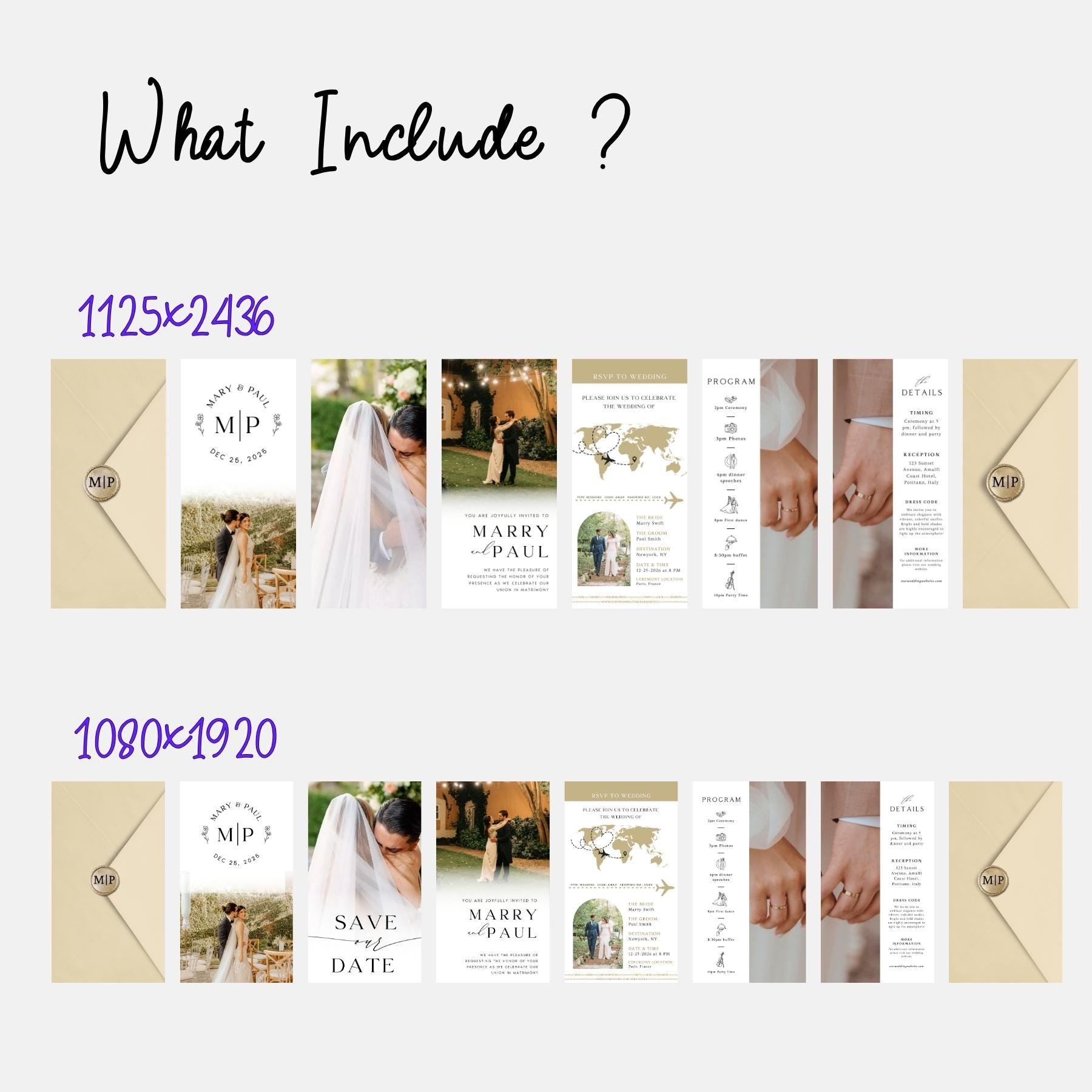 Animated Wedding Video Invitation: Photo & Music Template (Canva)