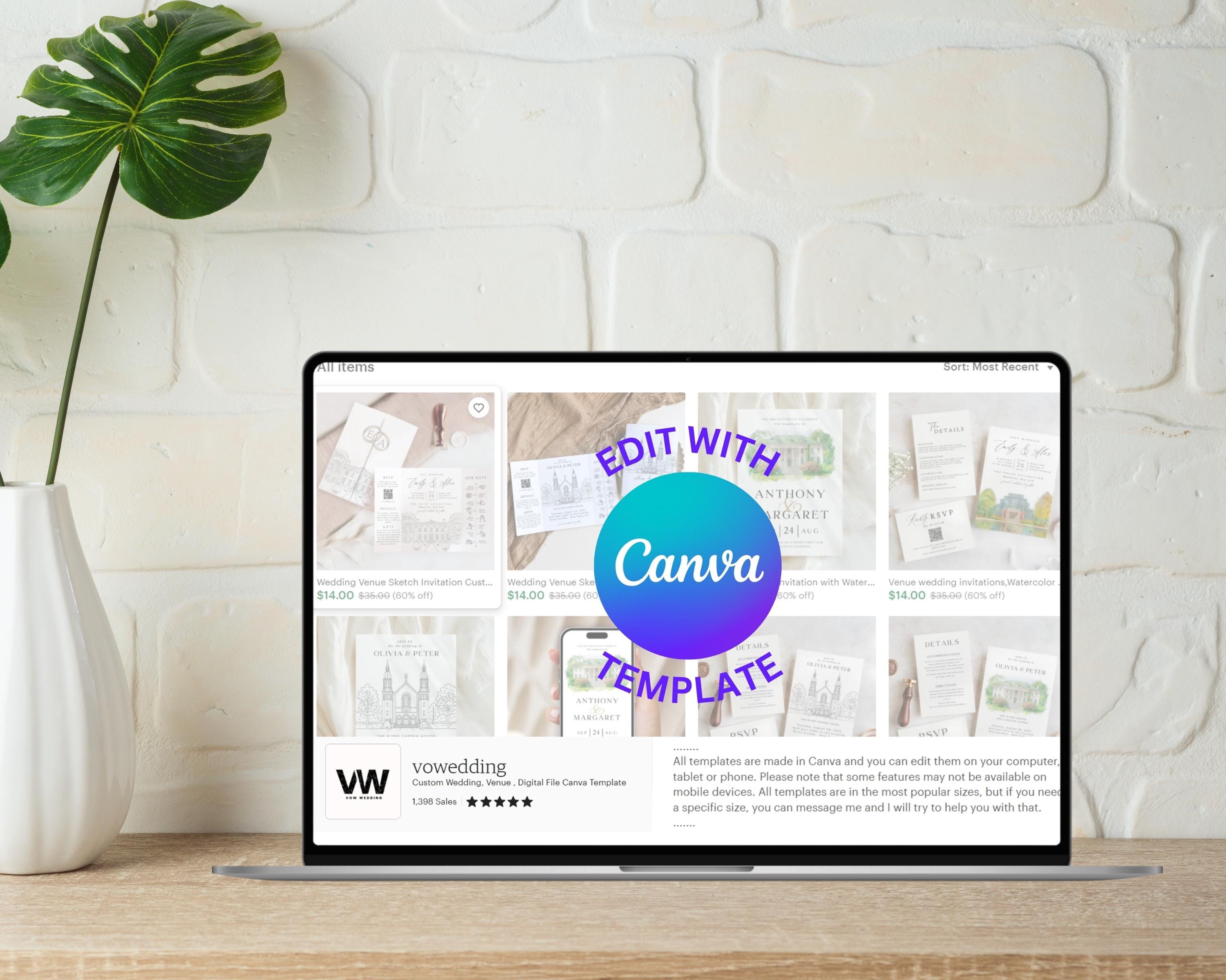 Minimalist Wedding Welcome Sign, Editable Template (Canva template)