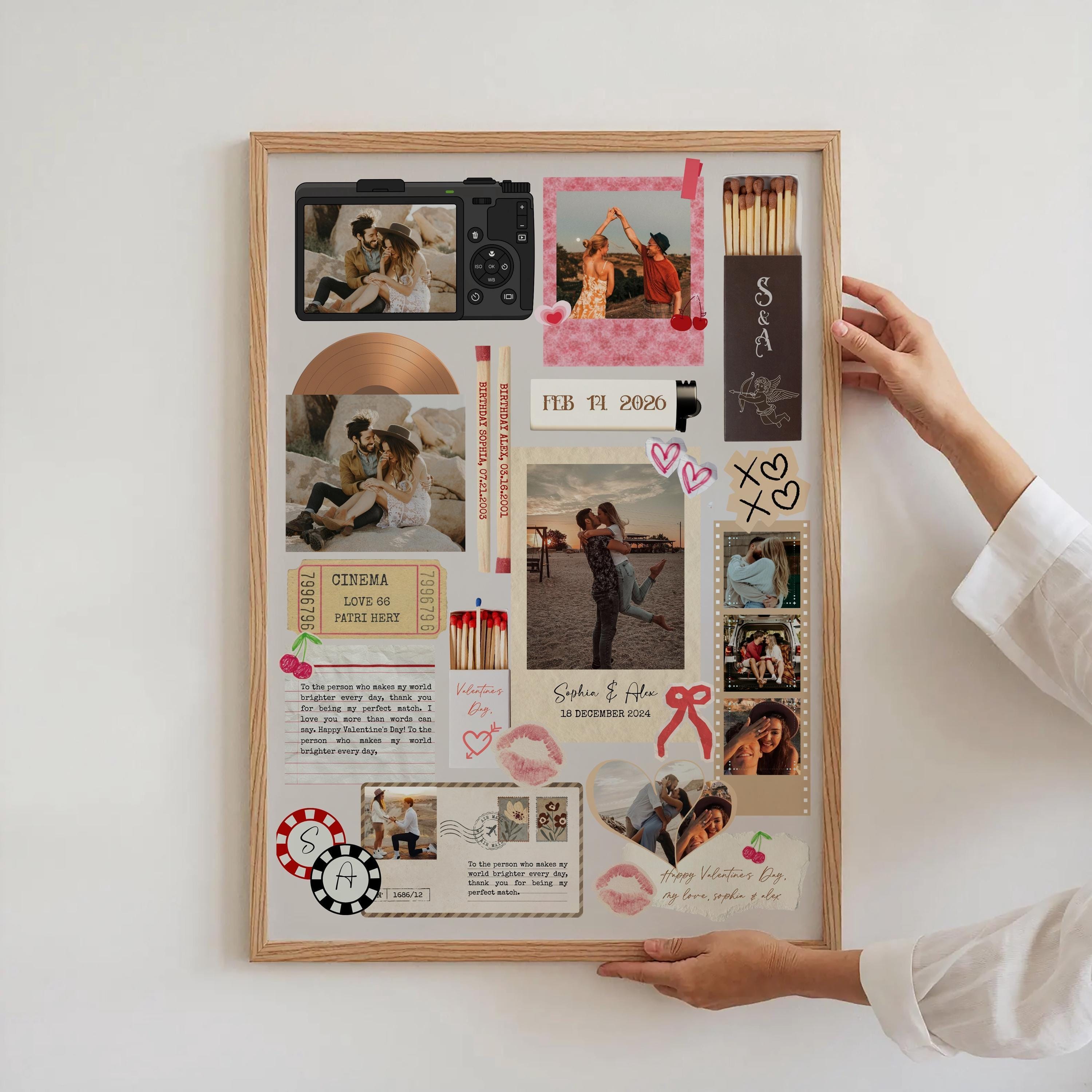 Valentine's Matchbook Poster Template, Custom Digital Print (Editable Canva File)