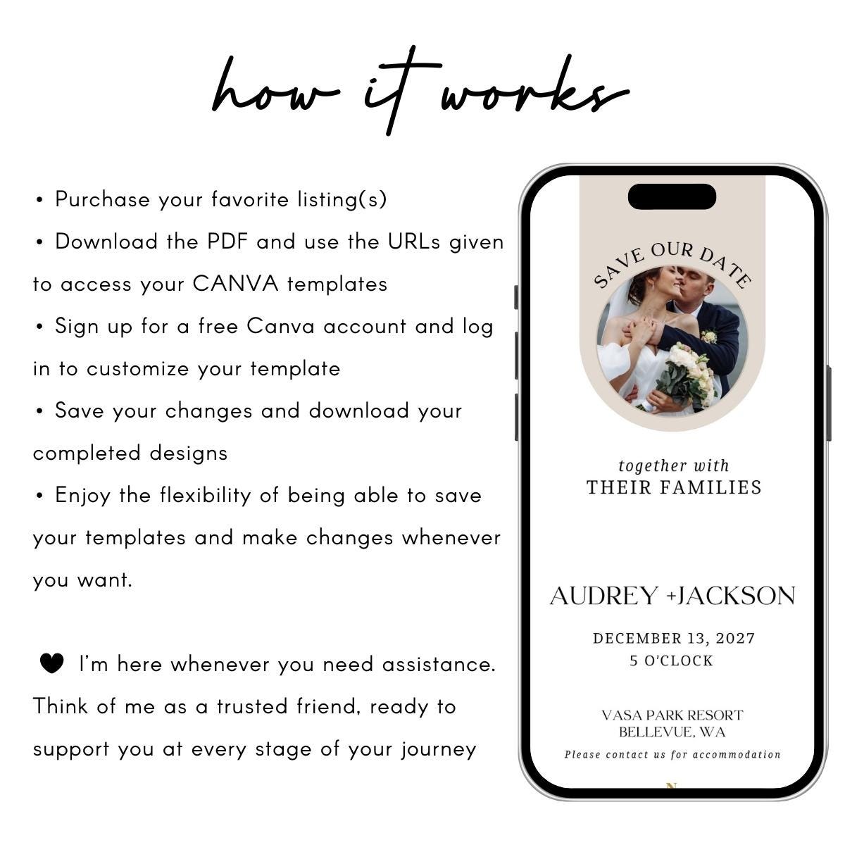 Animated Wedding Invitation Video Template: Editable Canva Design