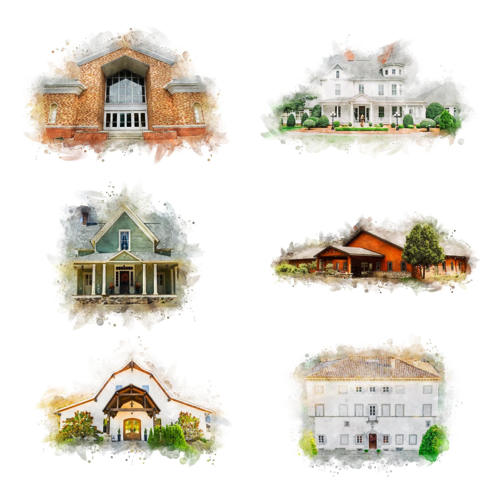 Custom Watercolor Wedding Venue Illustration (Digital Download)