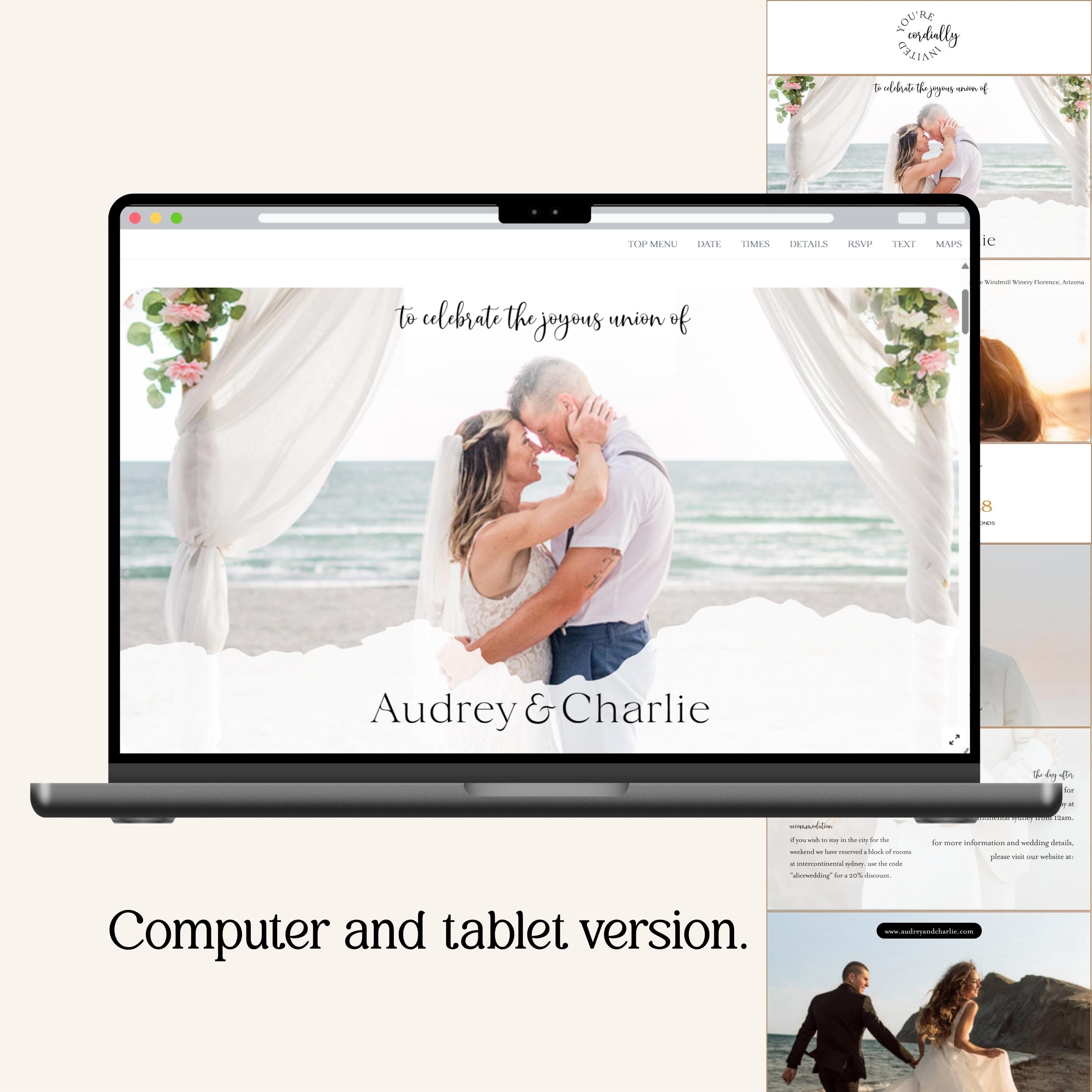 Minimalist Wedding Website Template - Easy Online RSVP