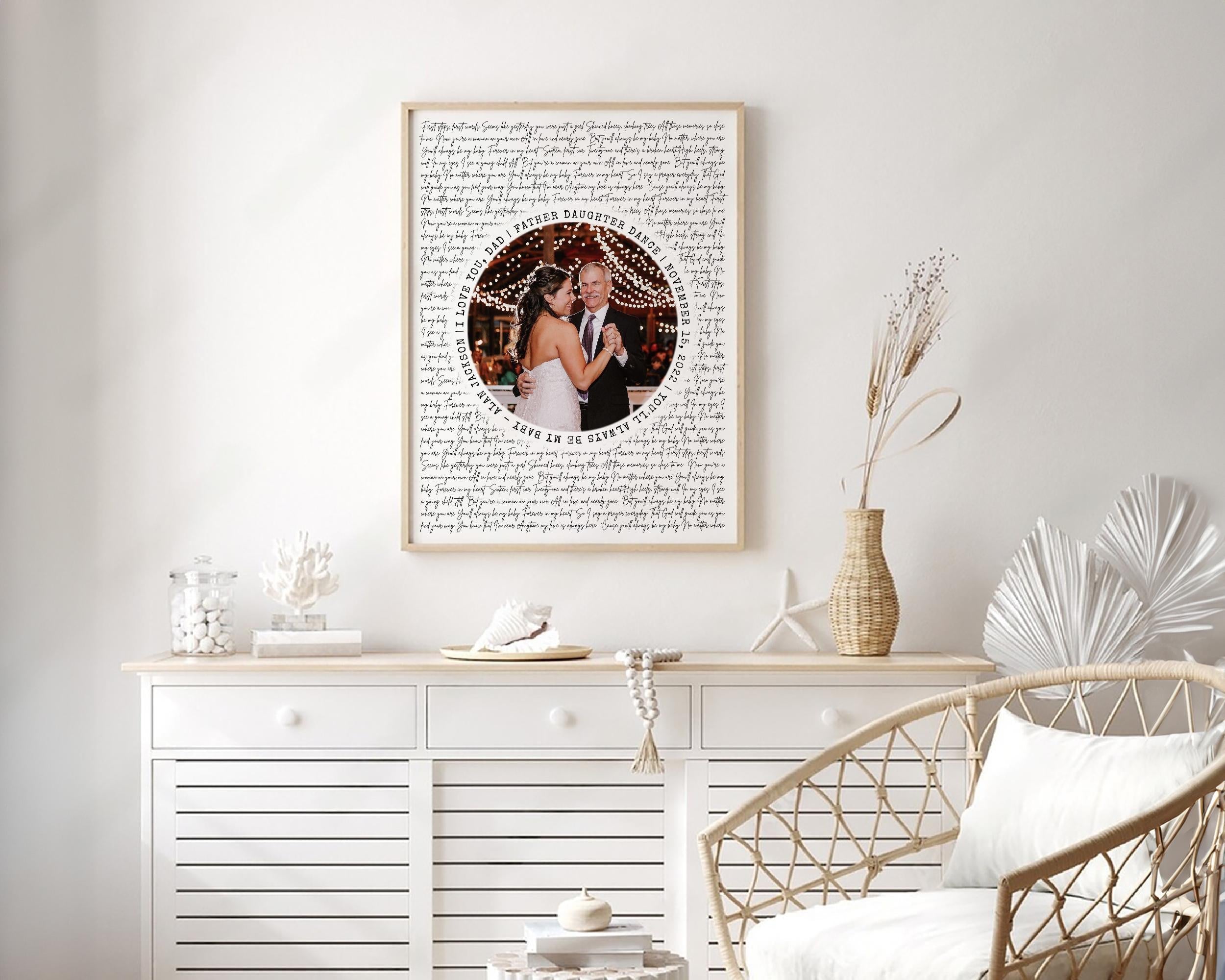Mother Son Dance Song Print: Personalized Lyrics - Framed Wall Art