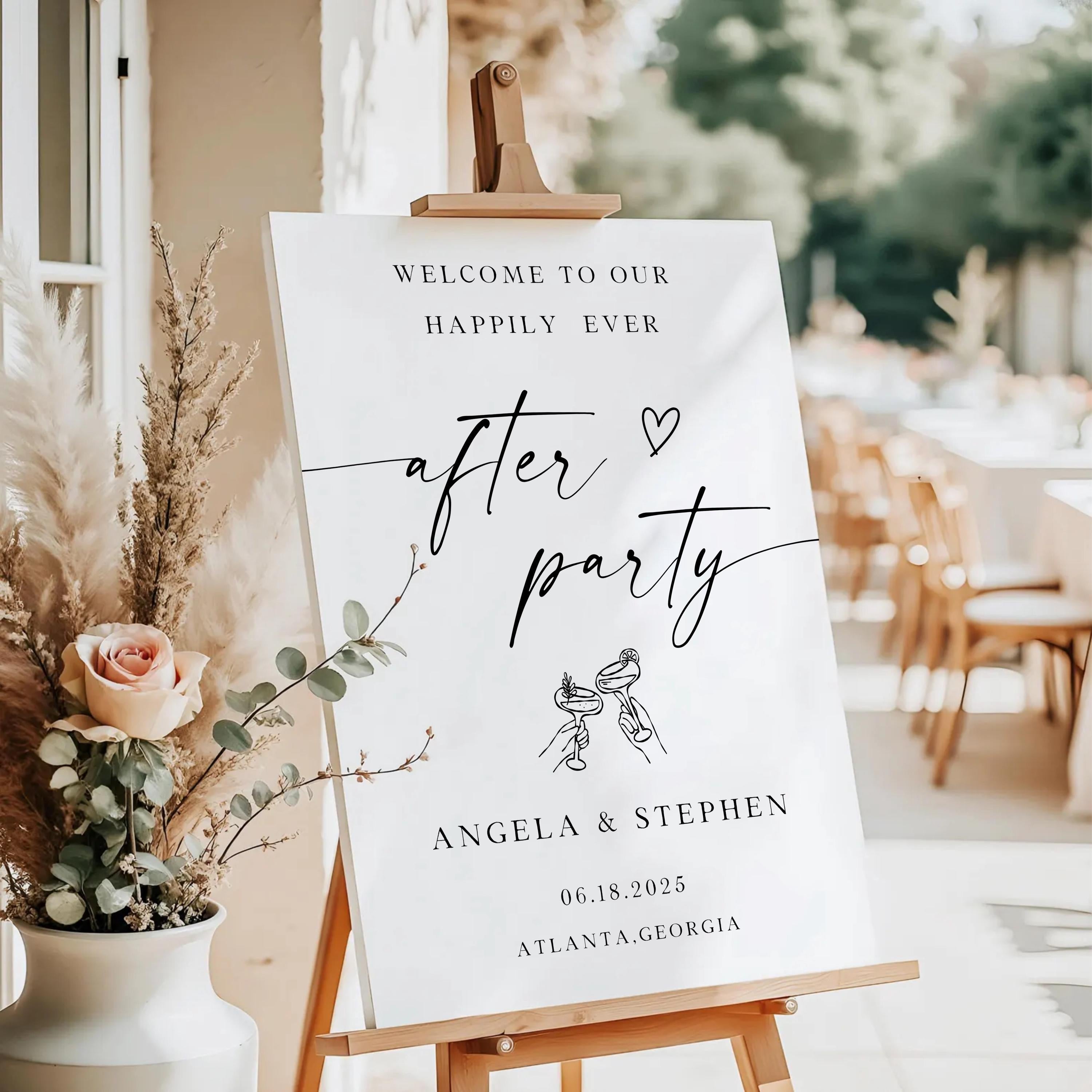Editable Wedding Welcome Sign Template: Minimalist Reception Decor (Canva Template, Digital Download)