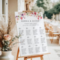 Flowers Wedding Seating Chart Template: Editable Alphabetical Sign (Digital Download)