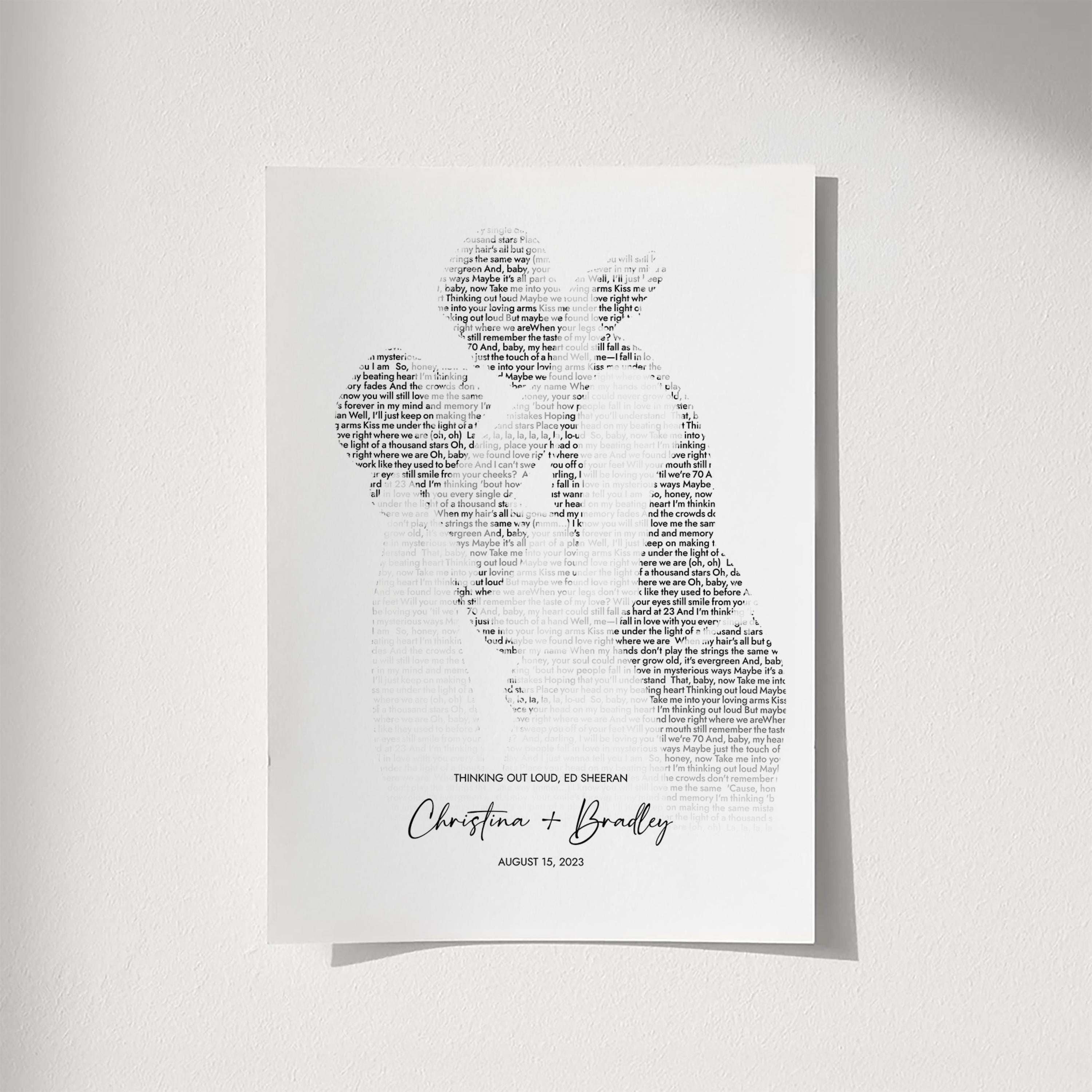 Custom Wedding Song Lyrics Print, Anniversary Dance (Digital File),
