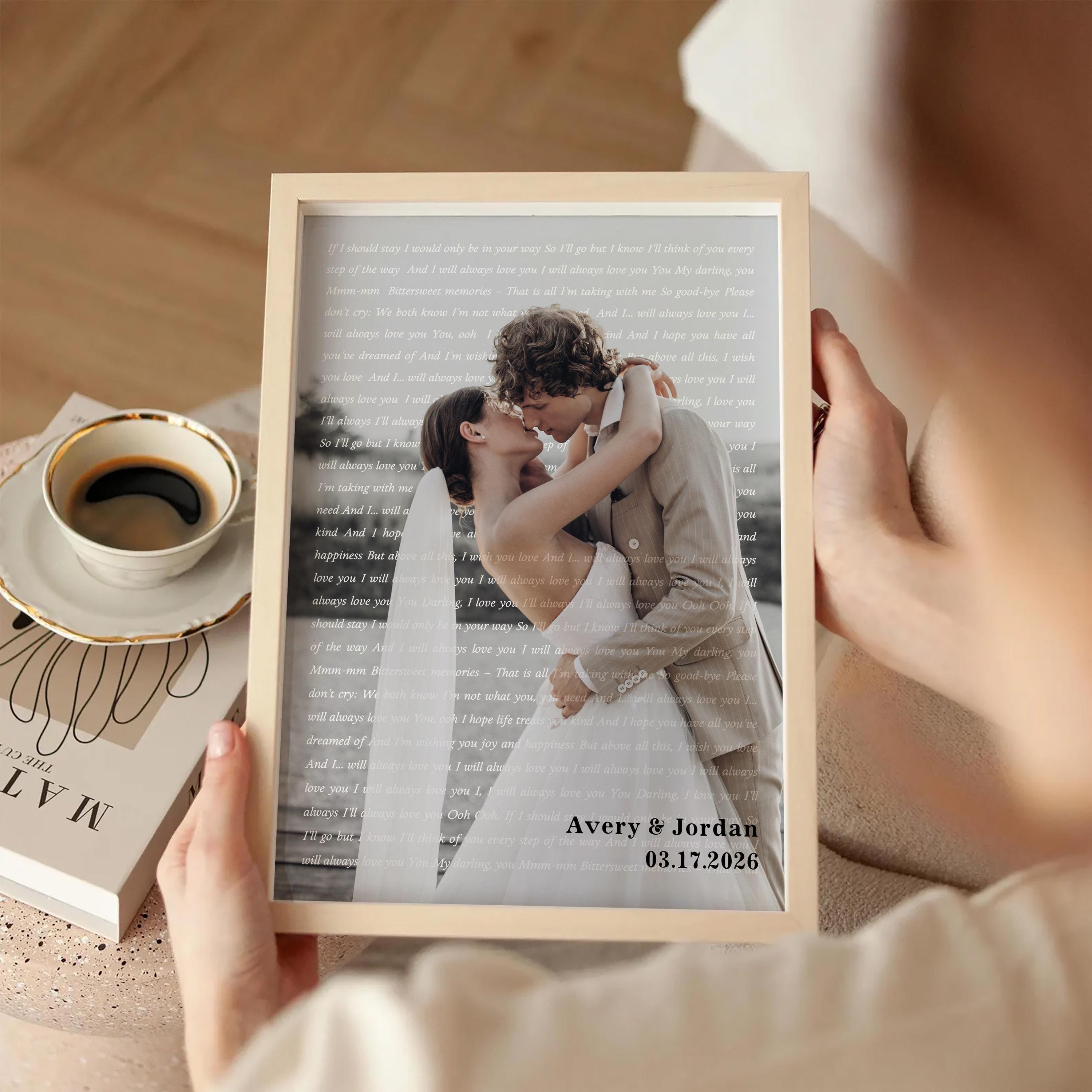 Wedding Song Lyrics Print, Personalized Photo (First Dance or Anniversary)