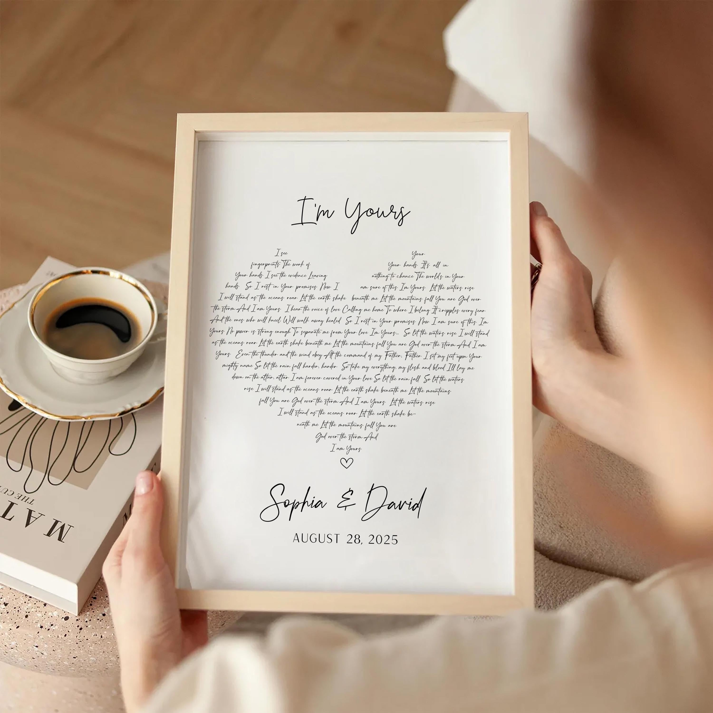 Personalized Heart Song Lyric Print: Wedding Vows Artwork