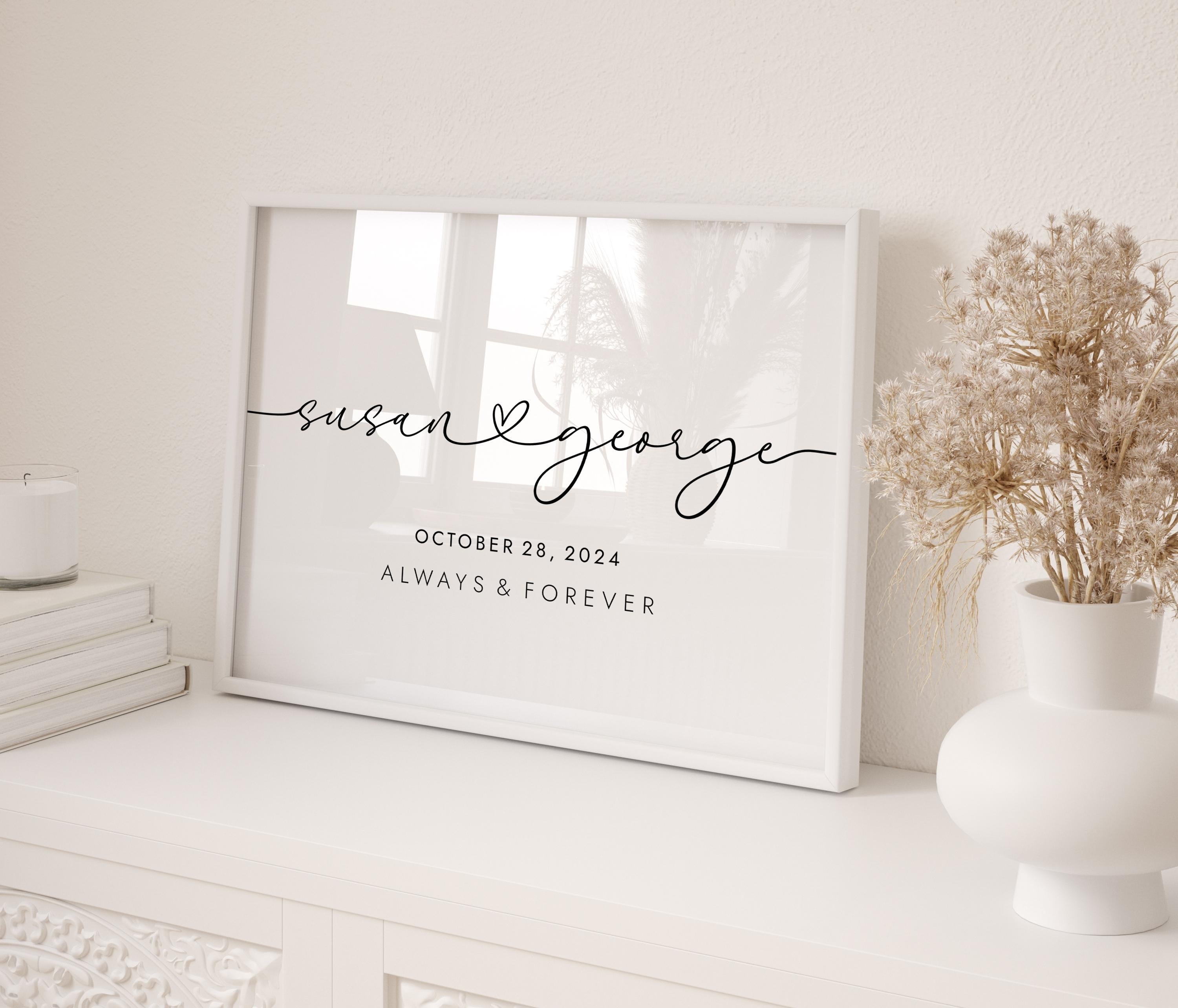 Couple Names Printable - Personalized Anniversary Wall Art