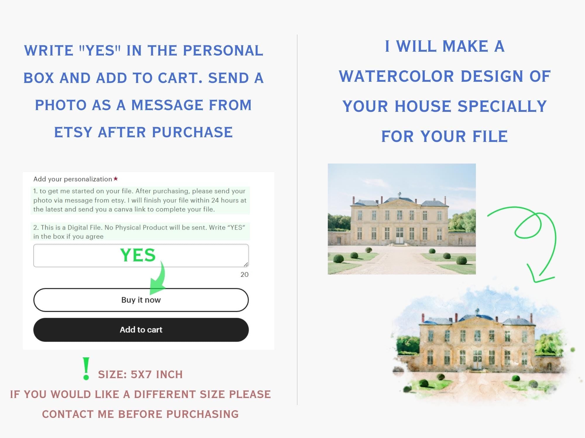 Custom Watercolor Venue Wedding Invitation Template (Canva)