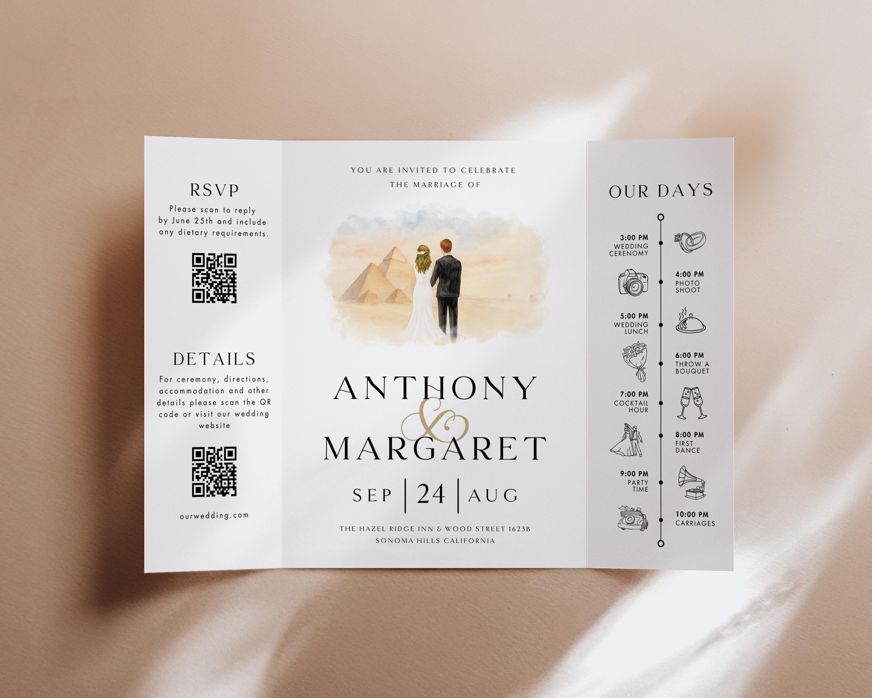Custom Wedding Venue Watercolor Illustration: Digital Art File