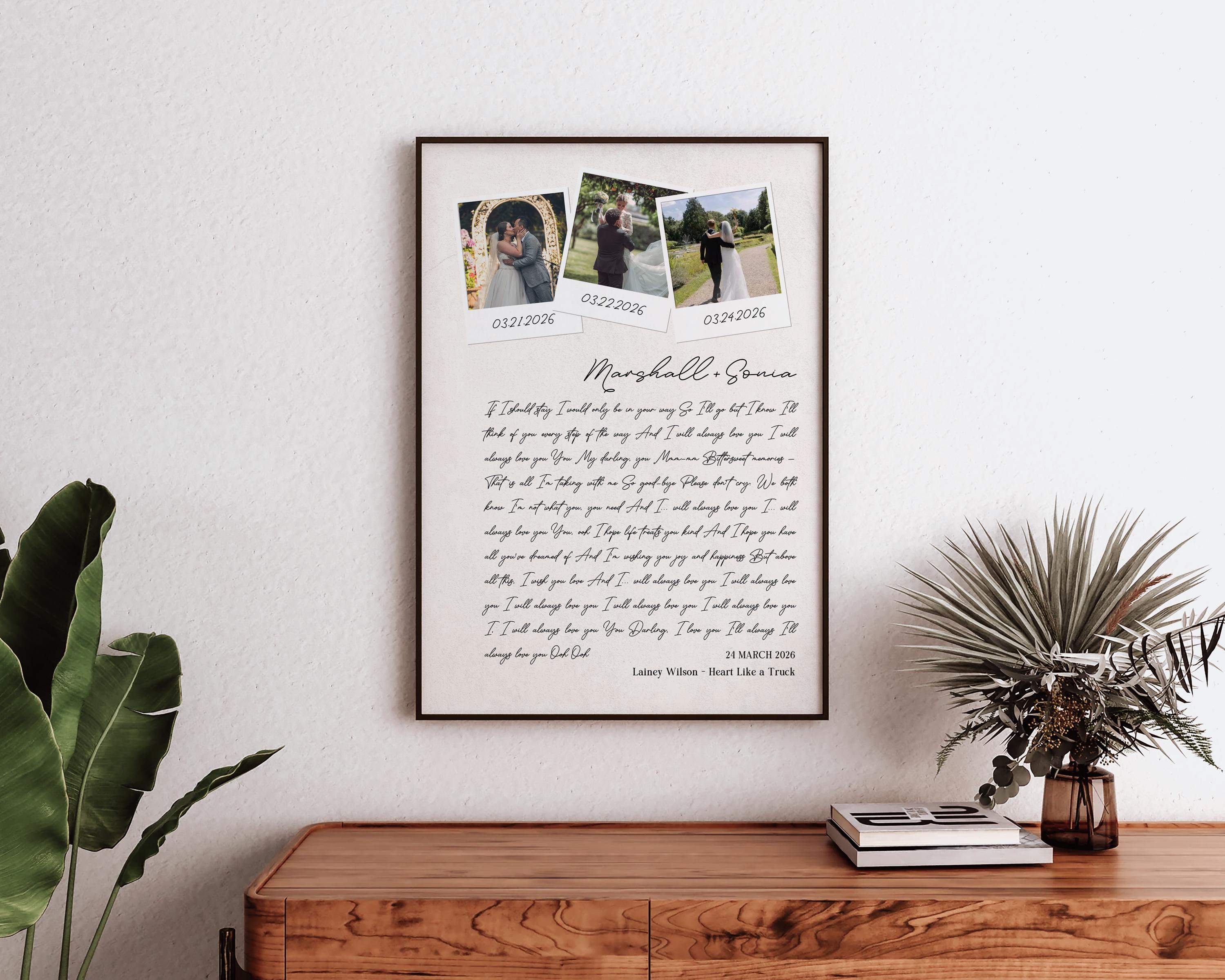 Song Lyrics Print: Personalised Photo First Dance or Anniversary (Digital)