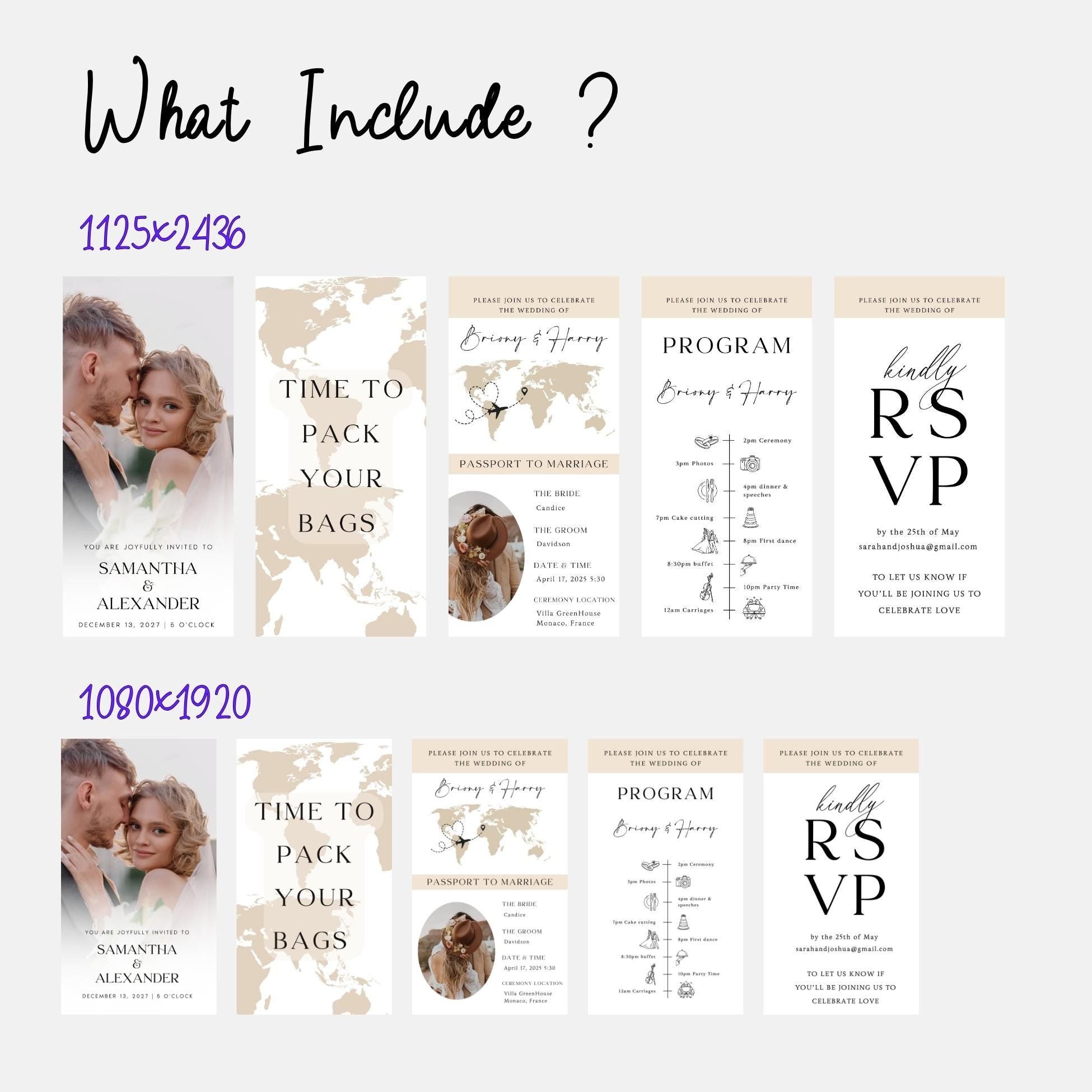 Animated Wedding Video Invitation Template, Canva Editable, Add Photo and Music
