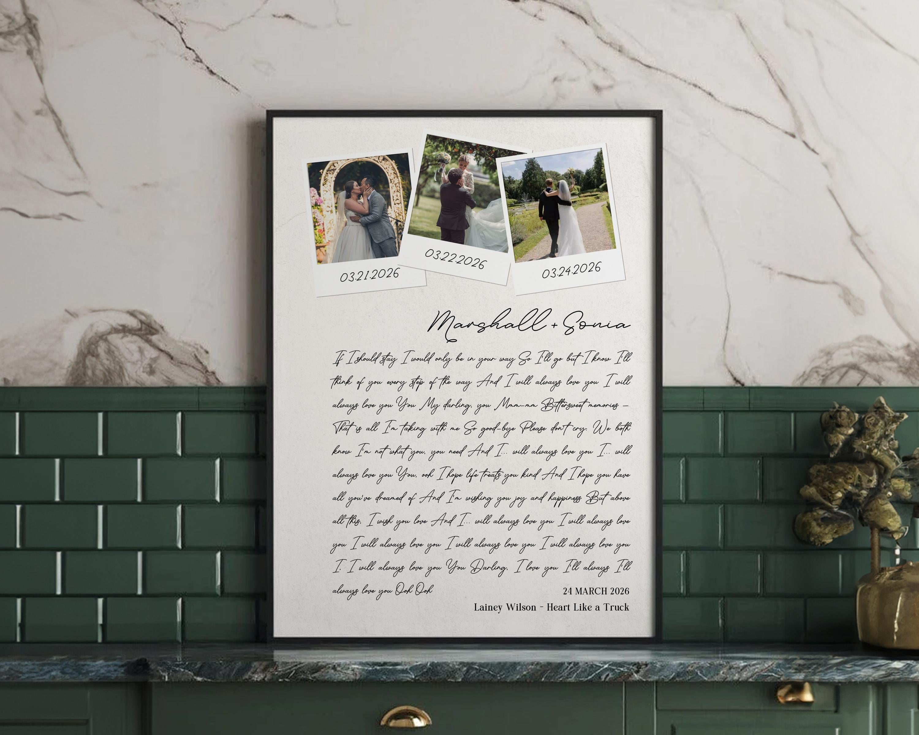 Song Lyrics Print: Personalised Photo First Dance or Anniversary (Digital)