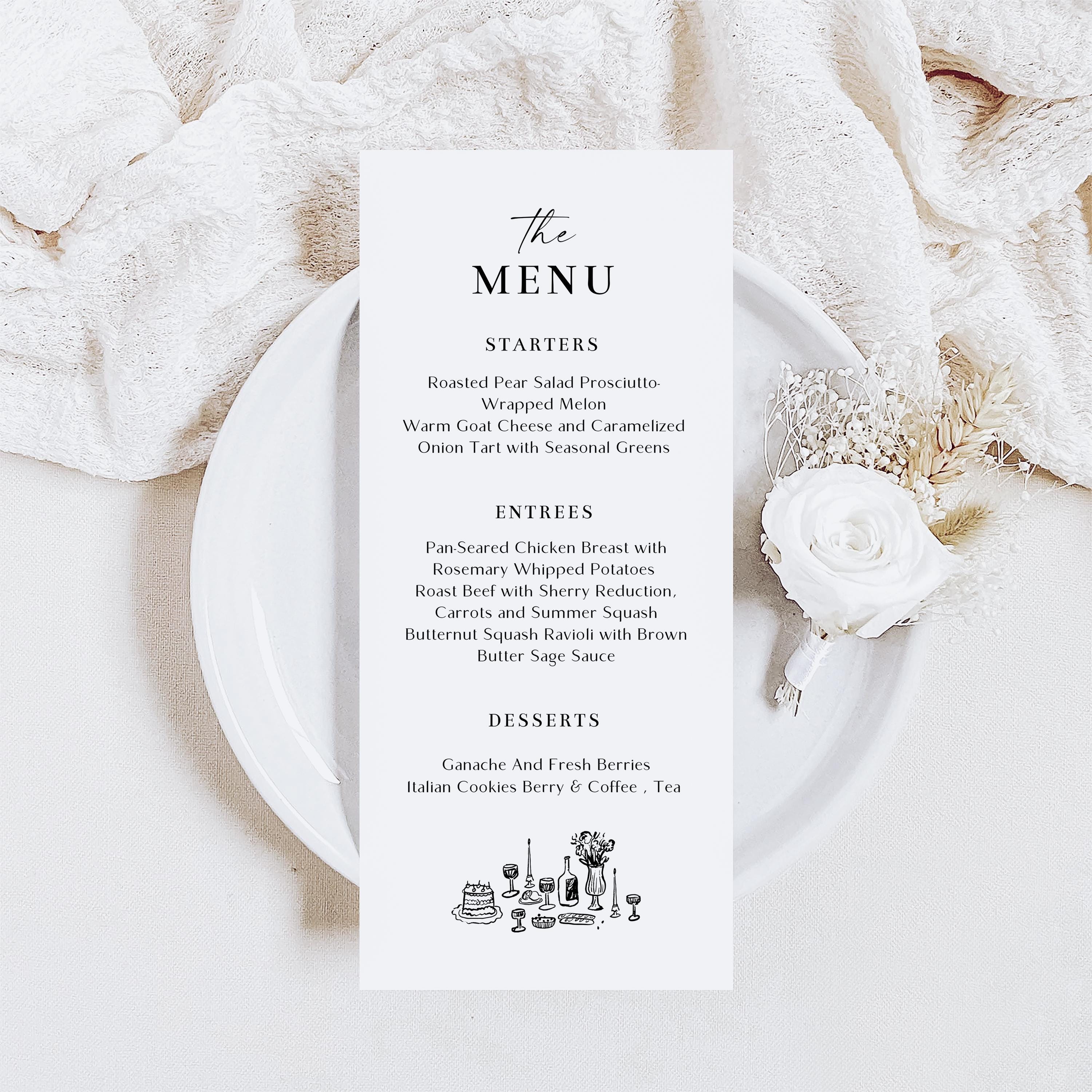 Custom Wedding Venue Lineart Invitation Bundle | Modern Wedding Sketch Illustration Invite | Editable Canva Template