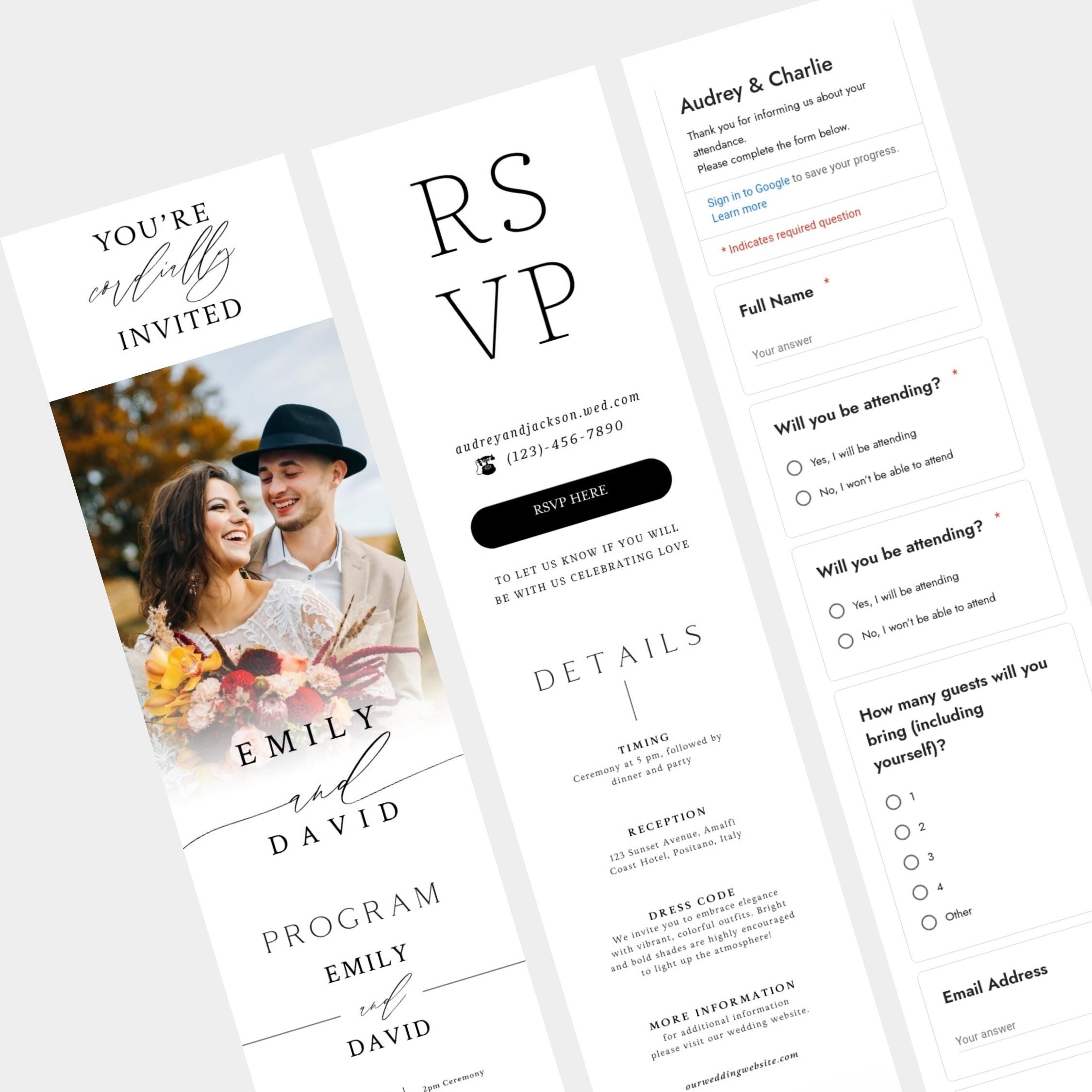 Digital Wedding Invitation: Easy Canva Edit - RSVP & Website Link