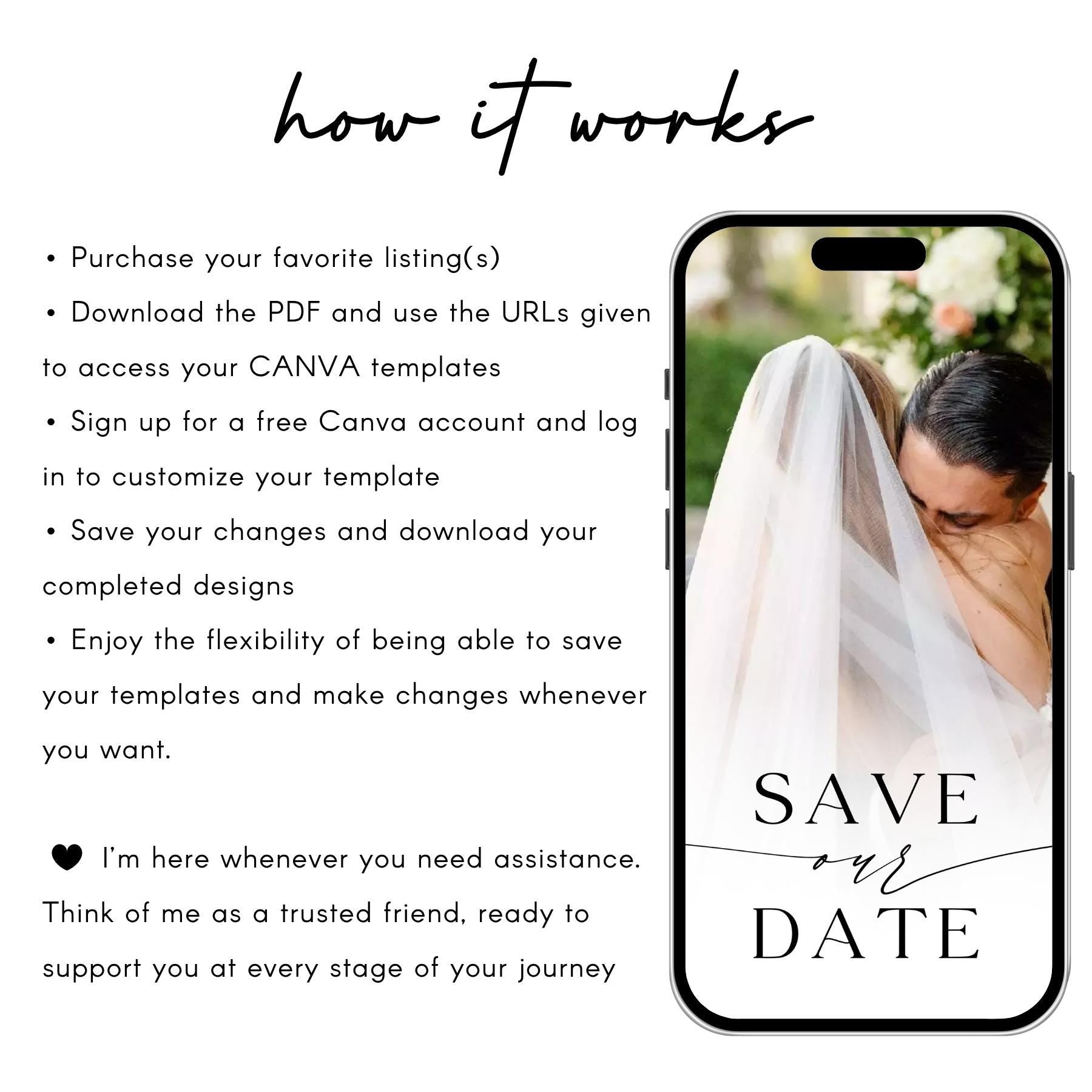 Animated Wedding Video Invitation: Photo & Music Template (Canva)