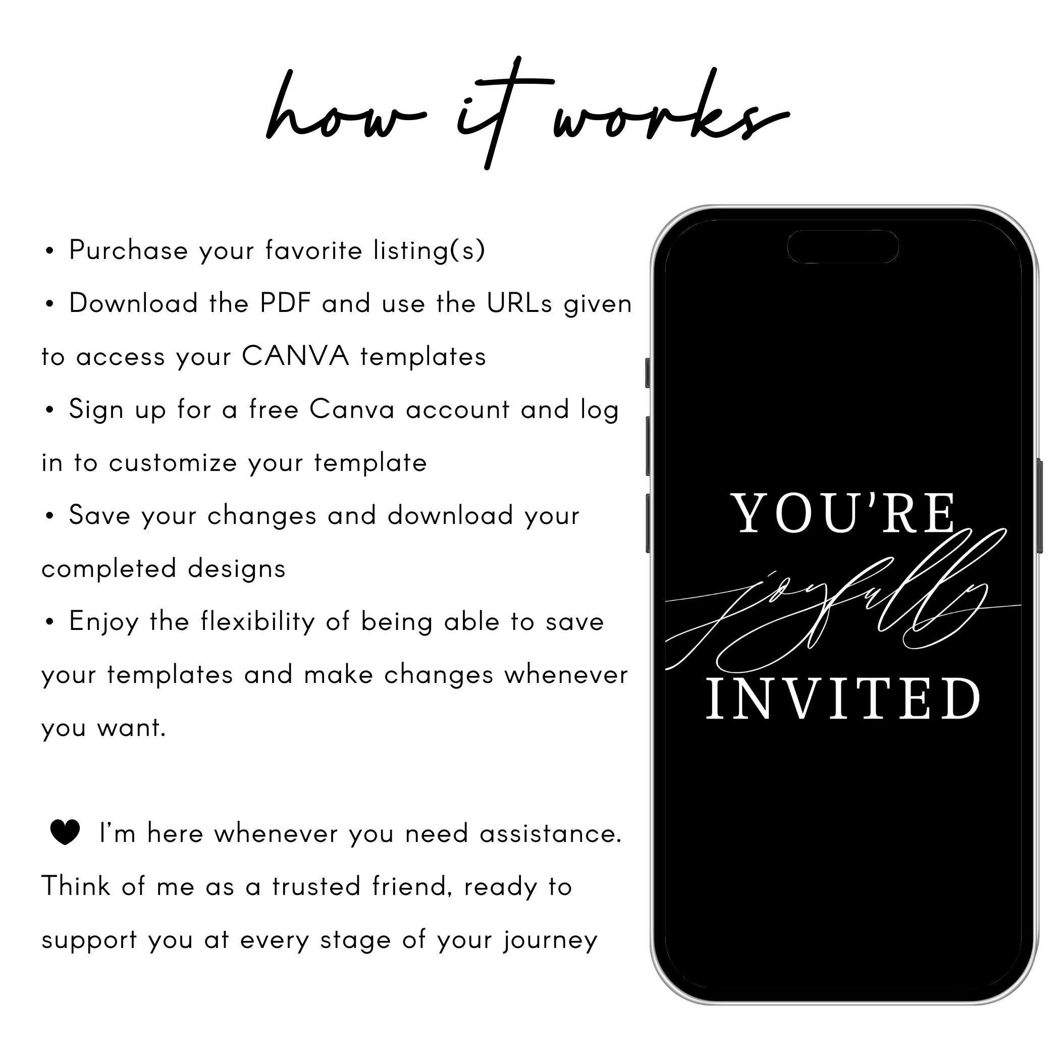 Animated Wedding Video Invitation Template, Canva Editable, Add Photo and Music