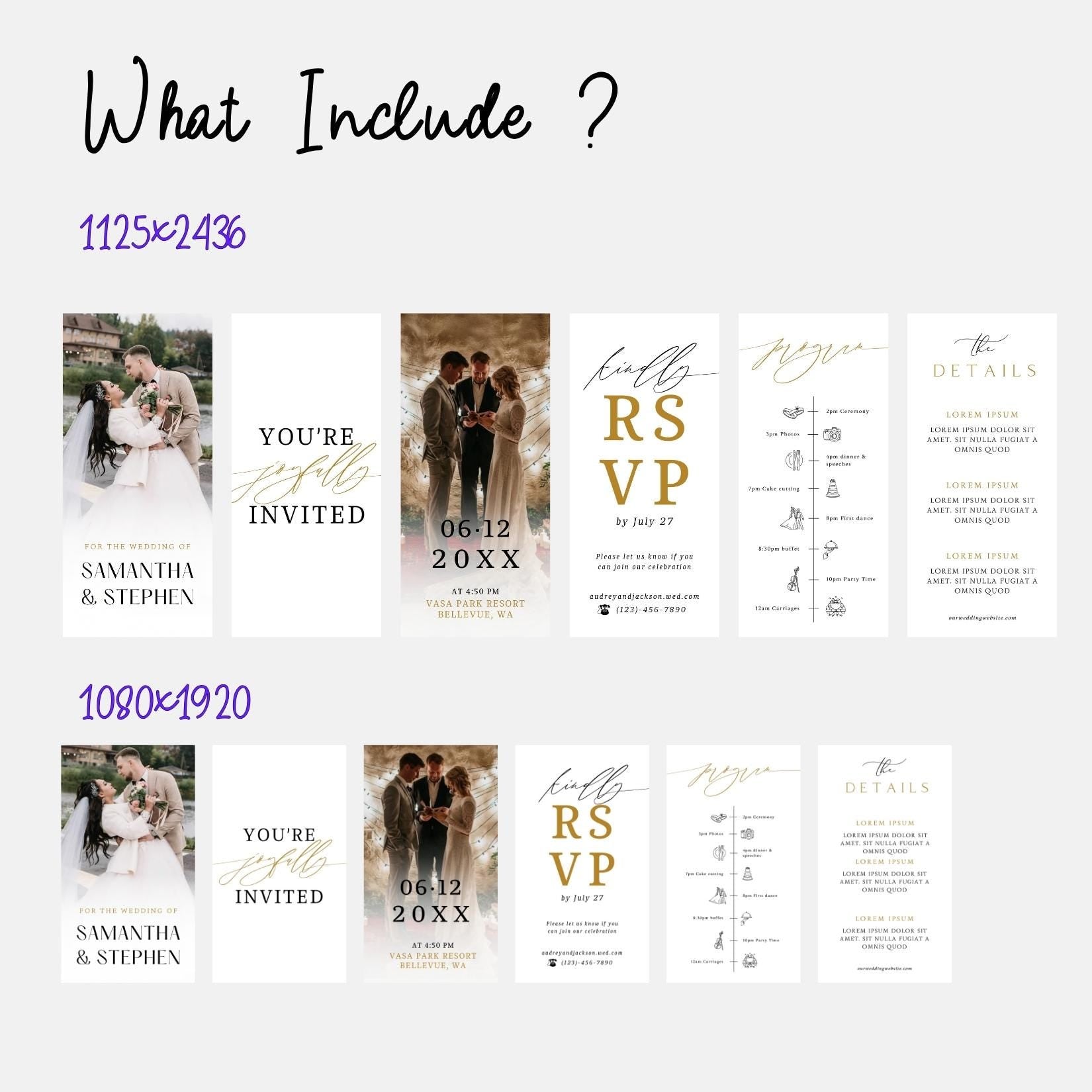 Animated Wedding Video Invitation Template, Canva Editable, Add Photo and Music