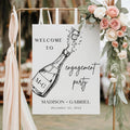 Engagement Party Welcome Sign: Modern Calligraphy, Editable Canva (Digital File)