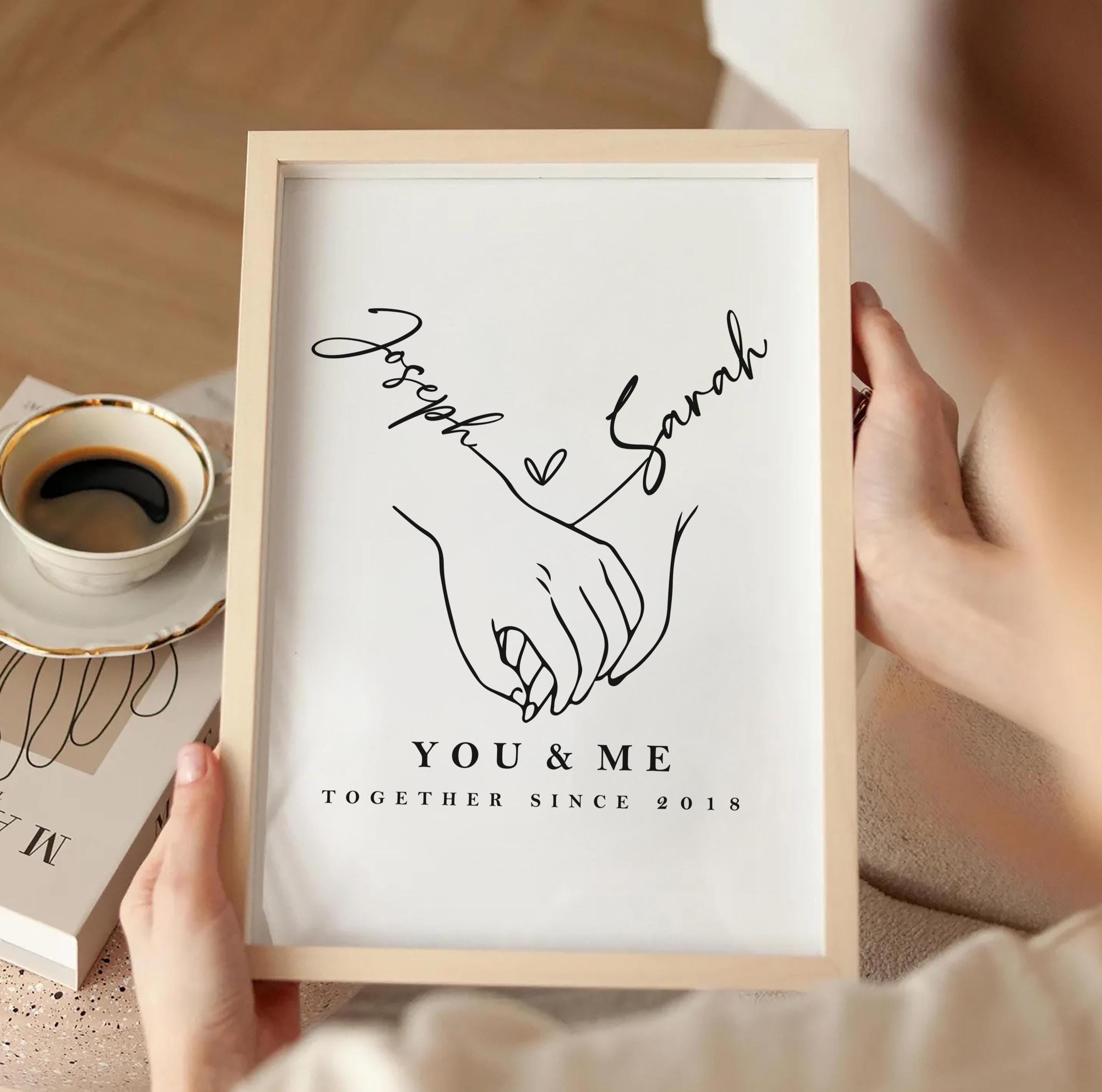 Couple Anniversary Print: Personalized Names and Date (Instant Download)