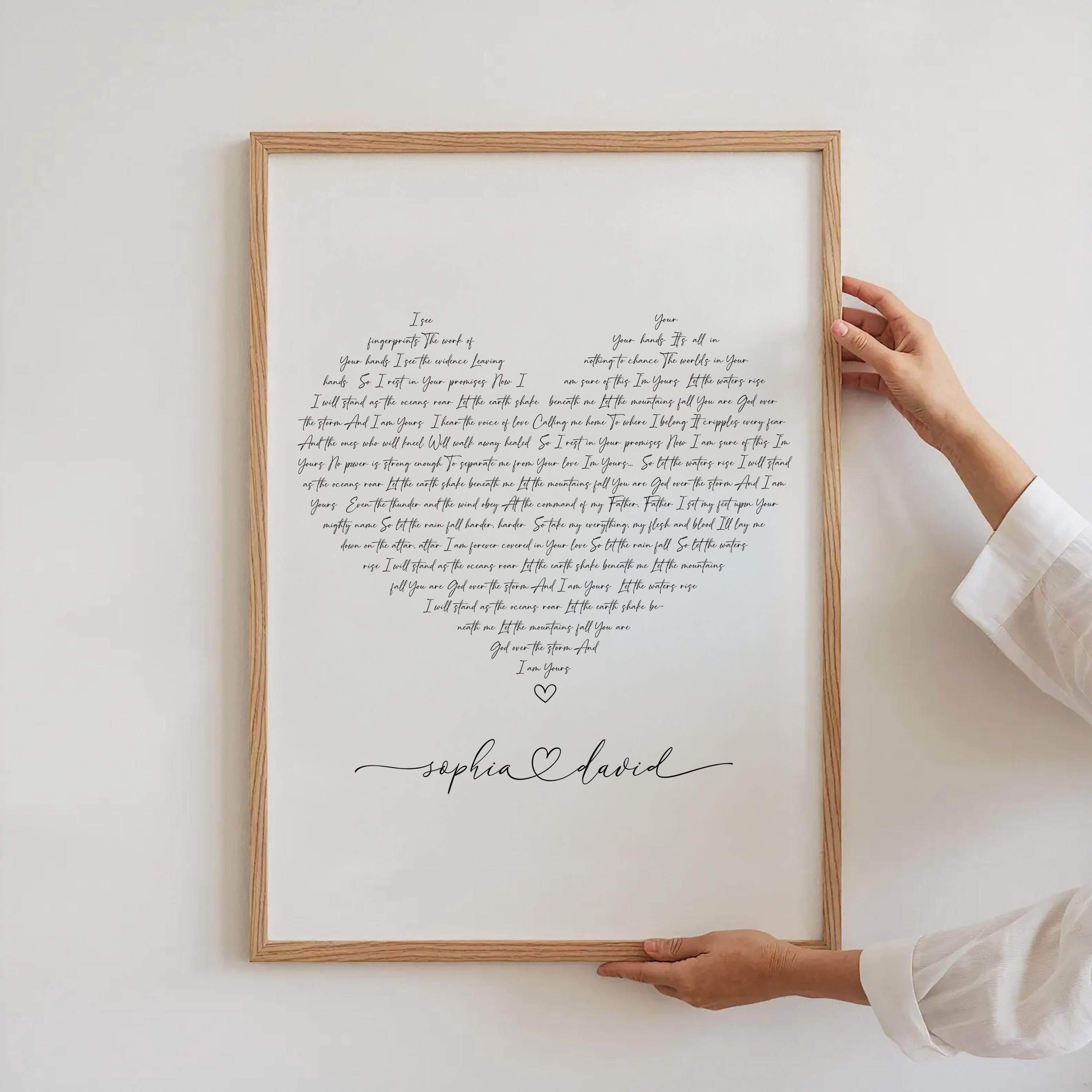 Personalized Heart Song Lyric Print: Wedding Vows Artwork