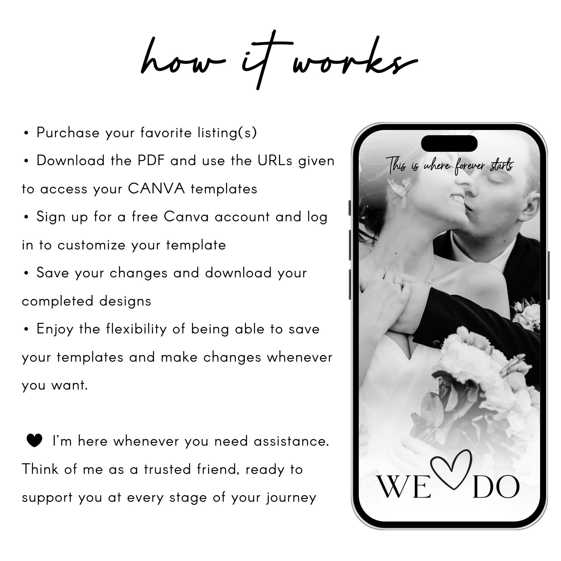 Animated Wedding Video Invitation: Photo & Music Template (Canva)