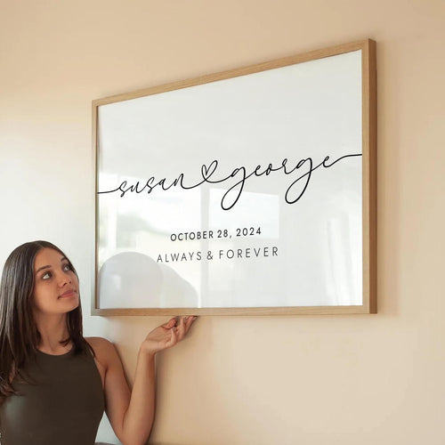 Couple Names Printable - Personalized Anniversary Wall Art