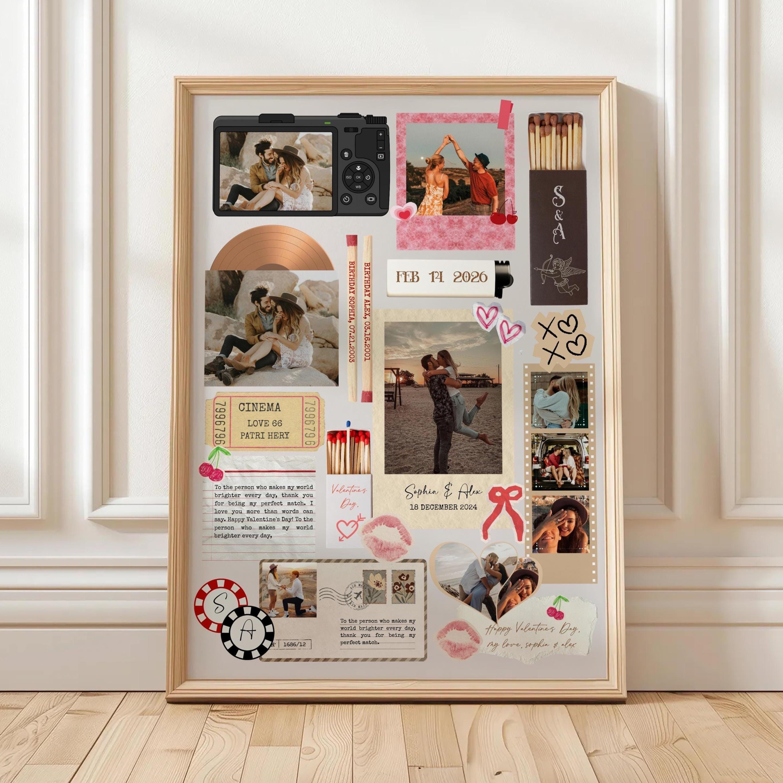 Valentine's Matchbook Poster Template, Custom Digital Print (Editable Canva File)